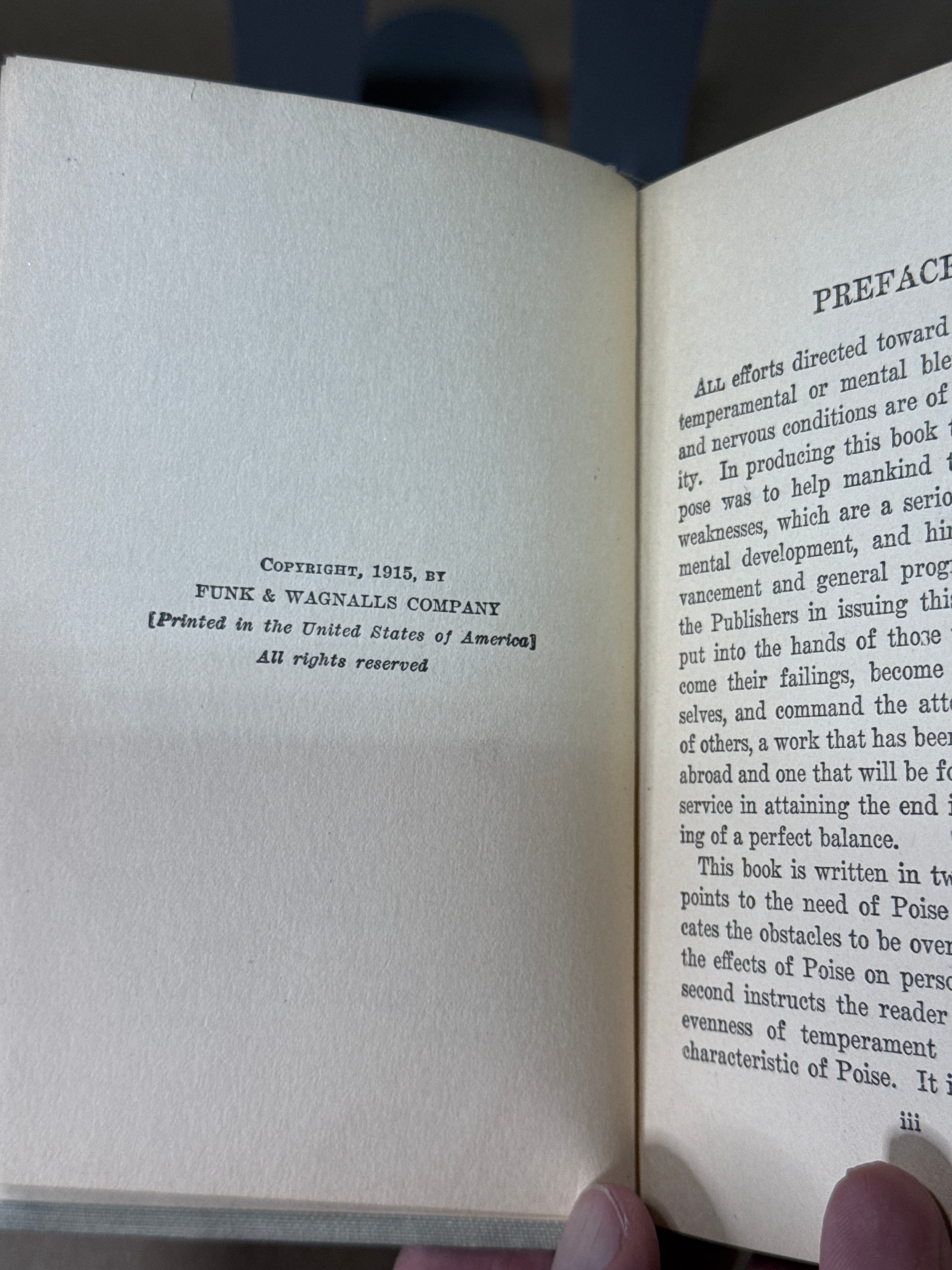 Poise: How to Attain It by D. Starke - copyright page showing 1915 details