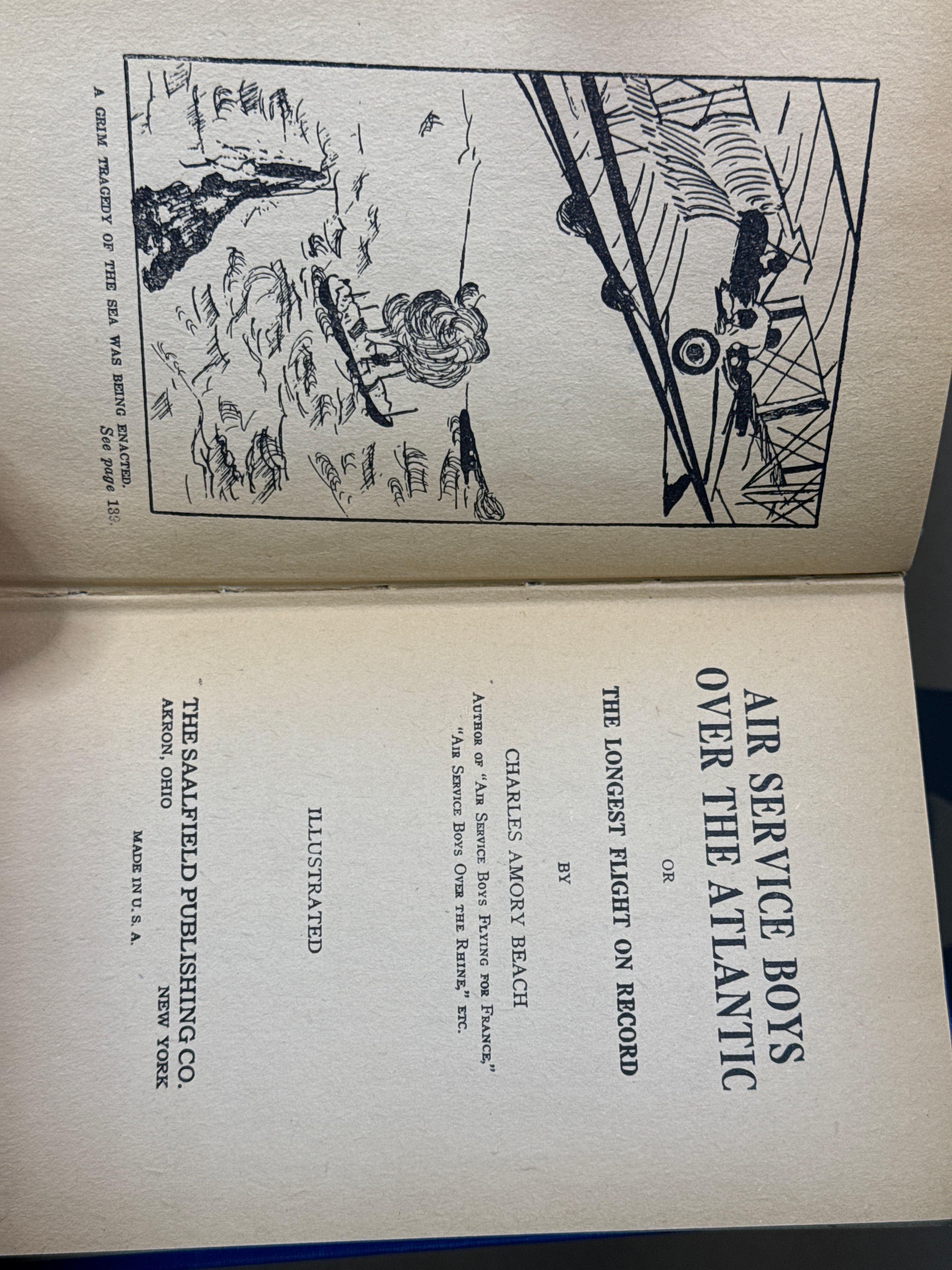 Air Service Boys Over the Atlantic by Charles Amory Beach - title page