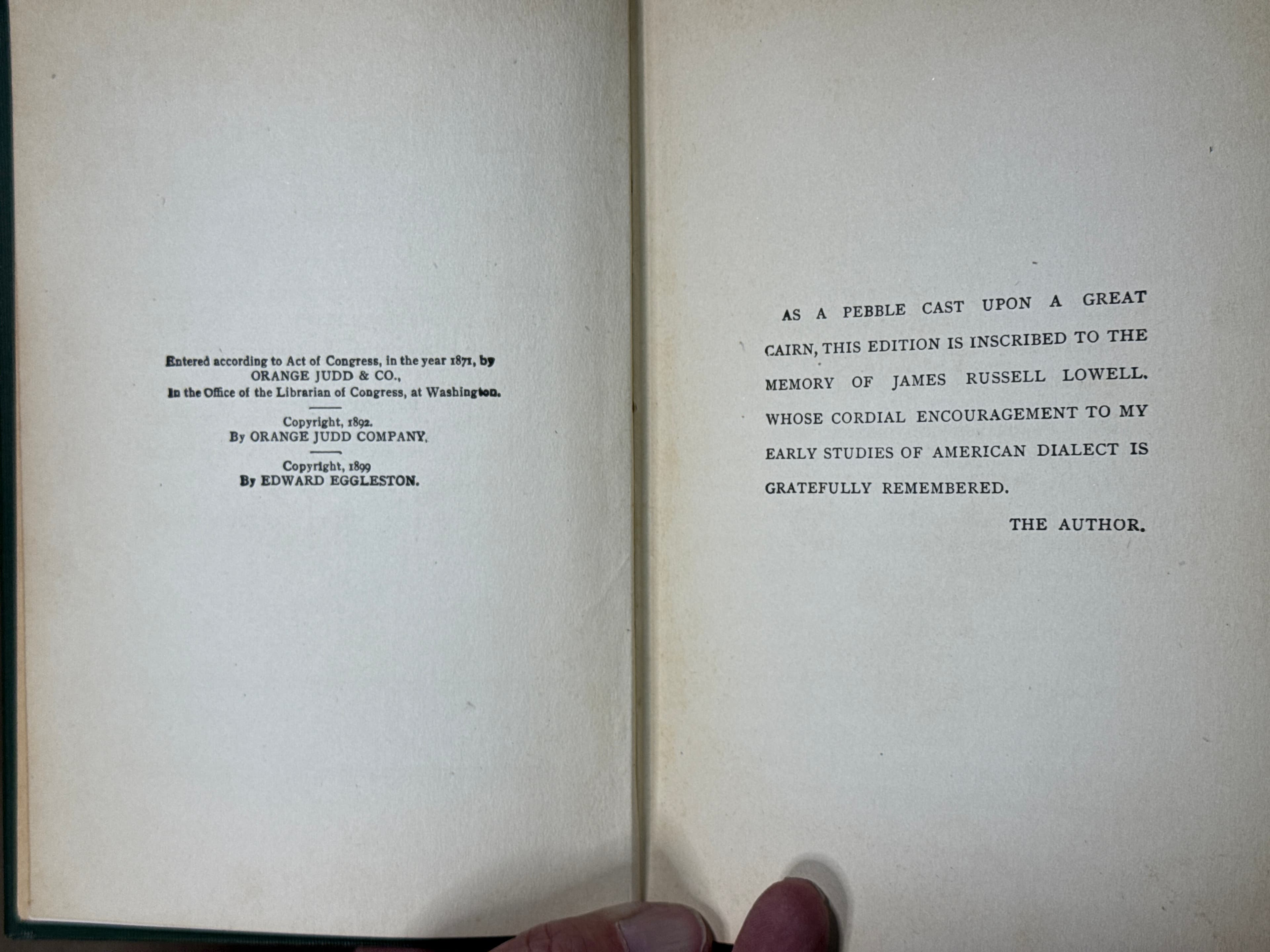 The Hoosier Schoolmaster by Edward Eggleston - copyright page showing 1899 details