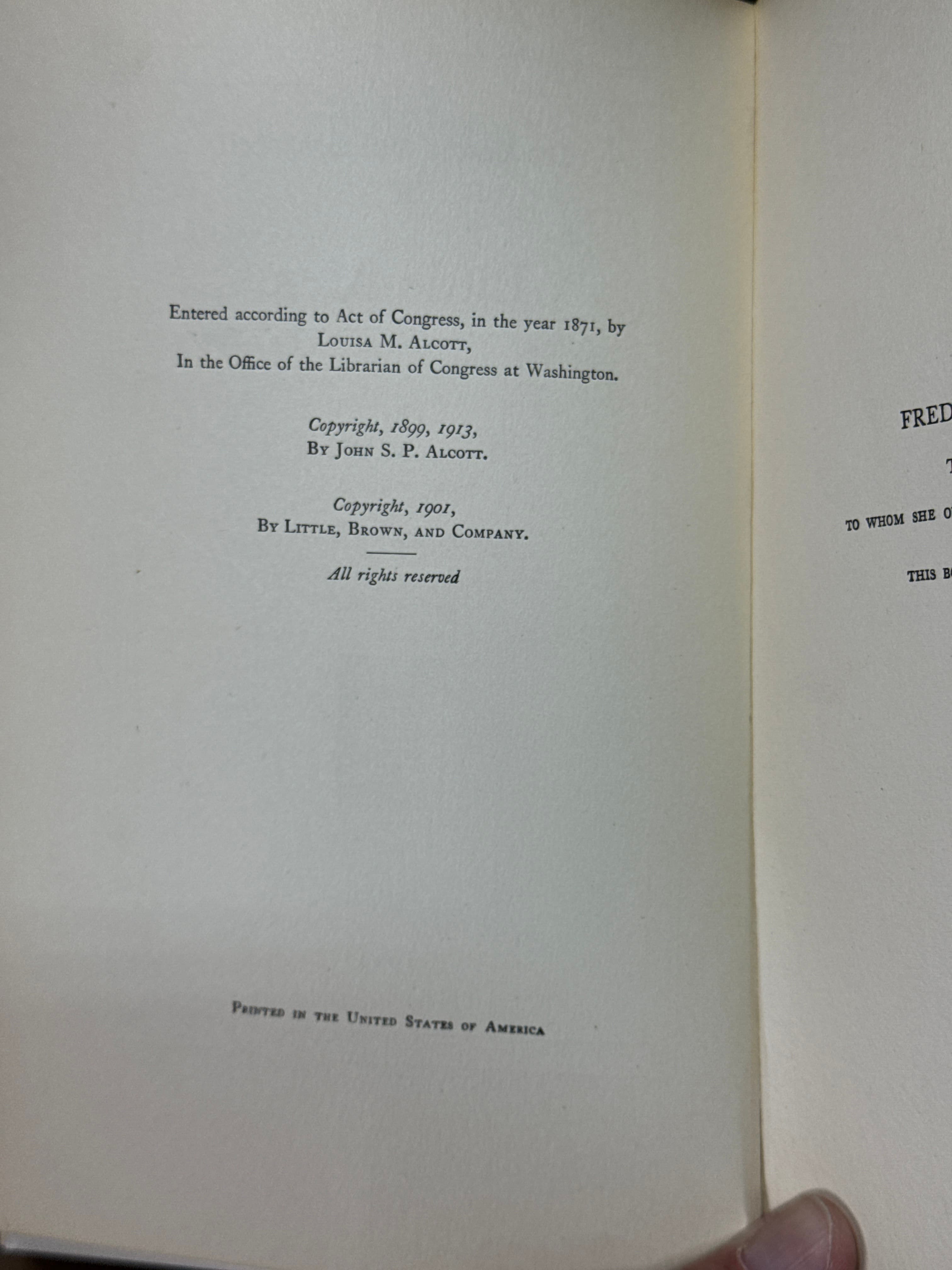 Little Men by Louisa M. Alcott - copyright page showing 1924 details