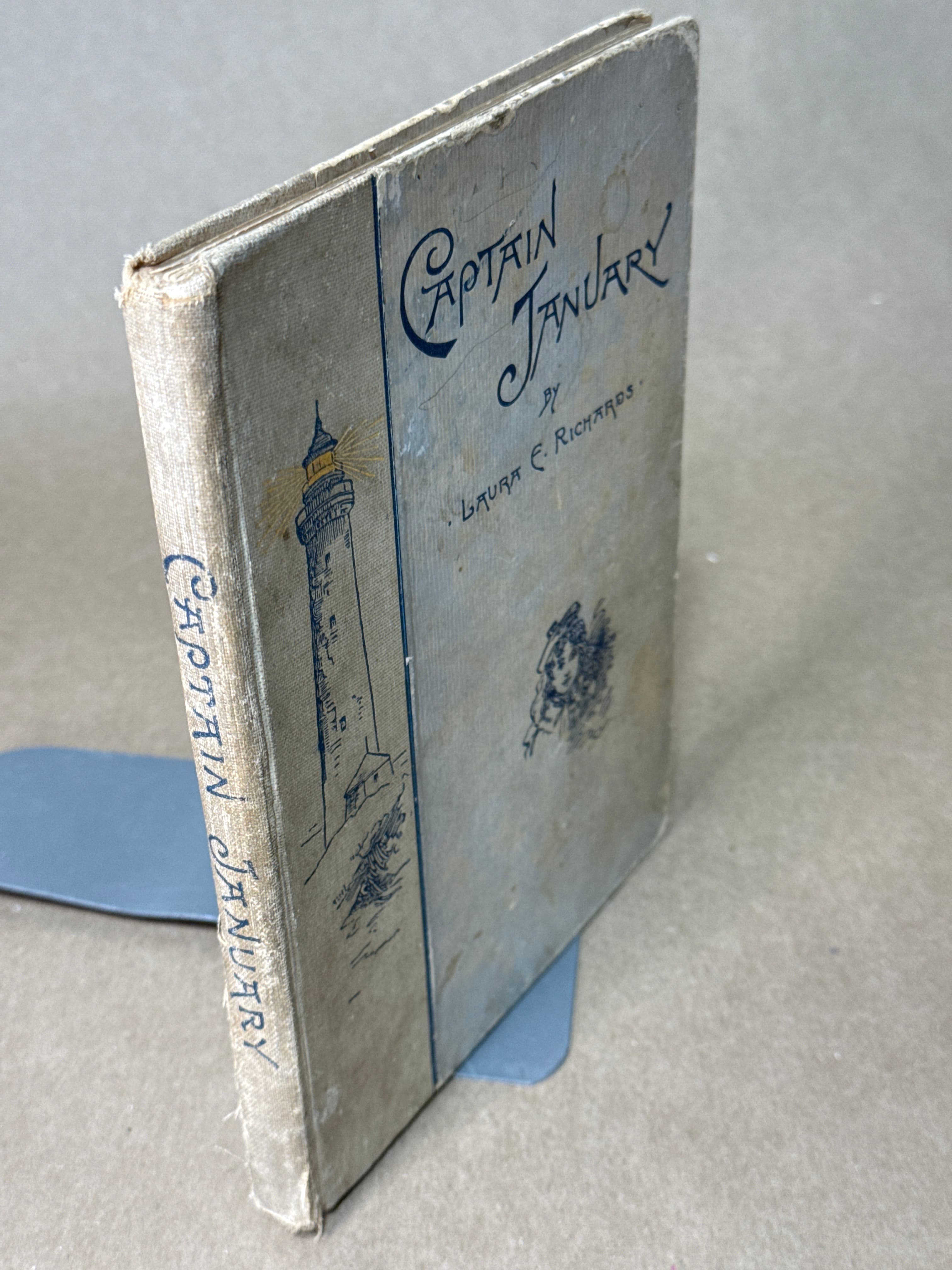 Captain January by Laura E. Richards - quarter view showing binding condition