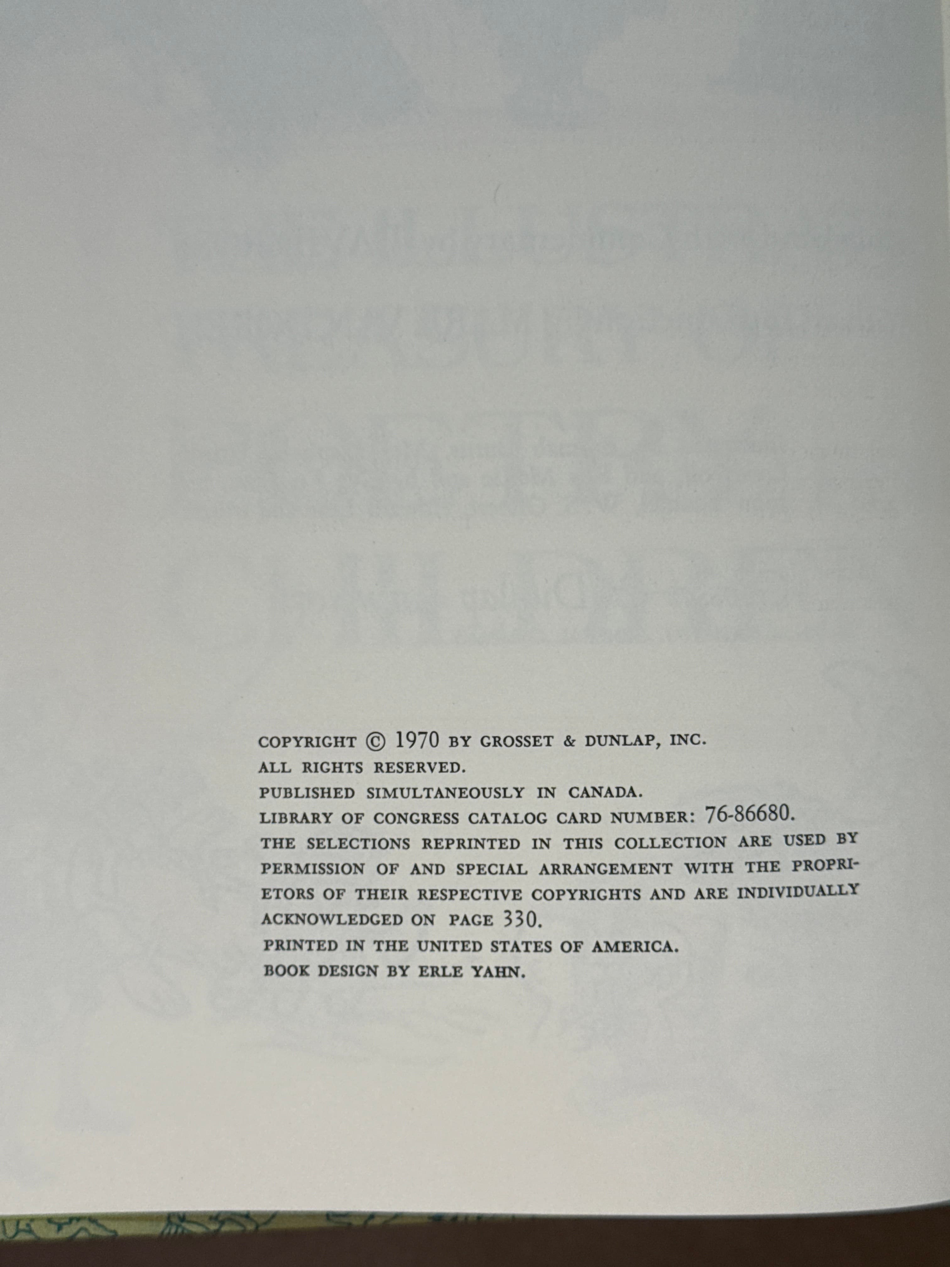 The Illustrated Treasury of Poetry for Children [Hardcover] David Ross 1970 by Edited by David Ross - copyright page showing publication details