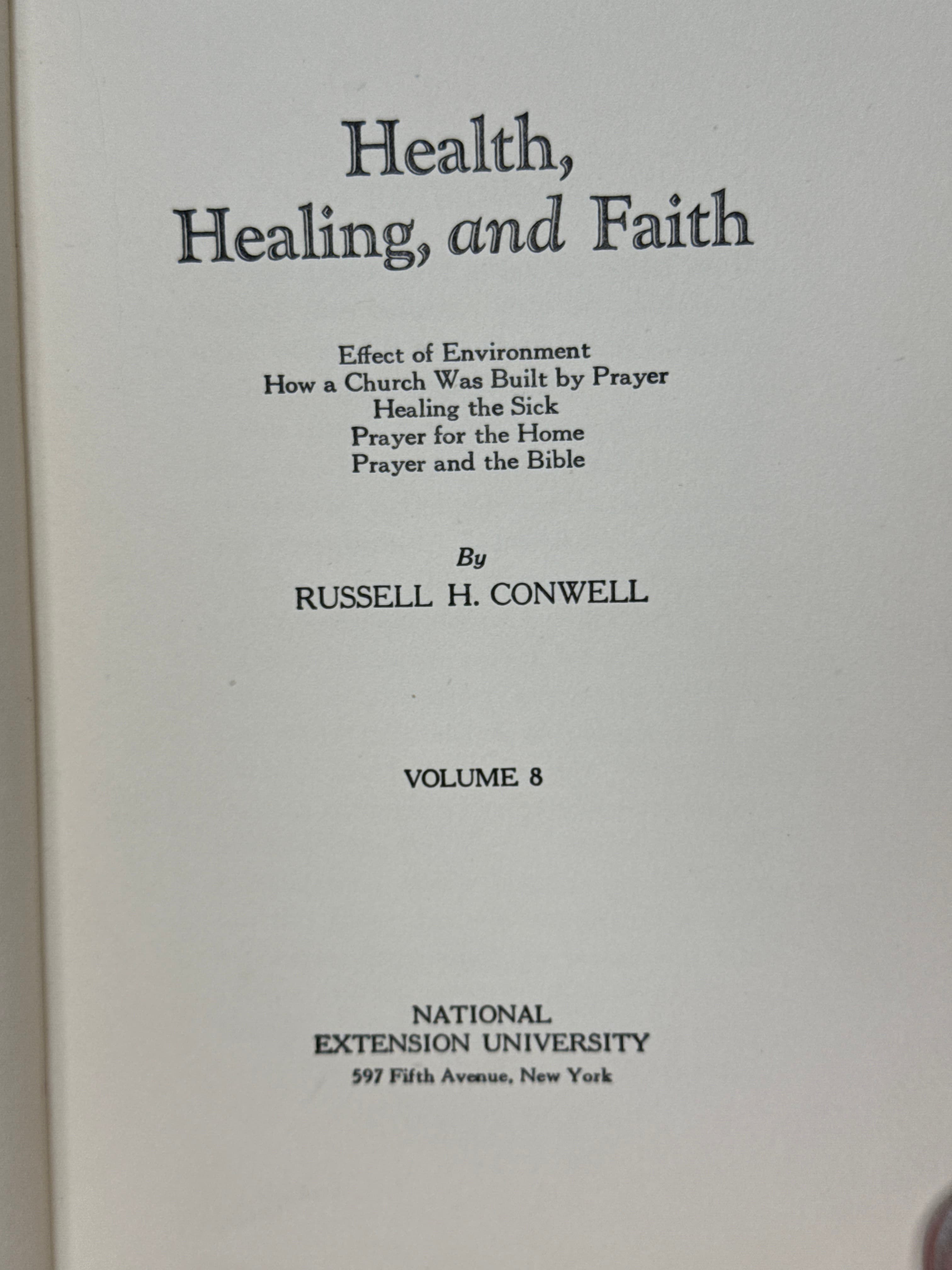 Health, Healing, and Faith [Hardcover] Russell H. Conwell 1921 by Russell H. Conwell - title page