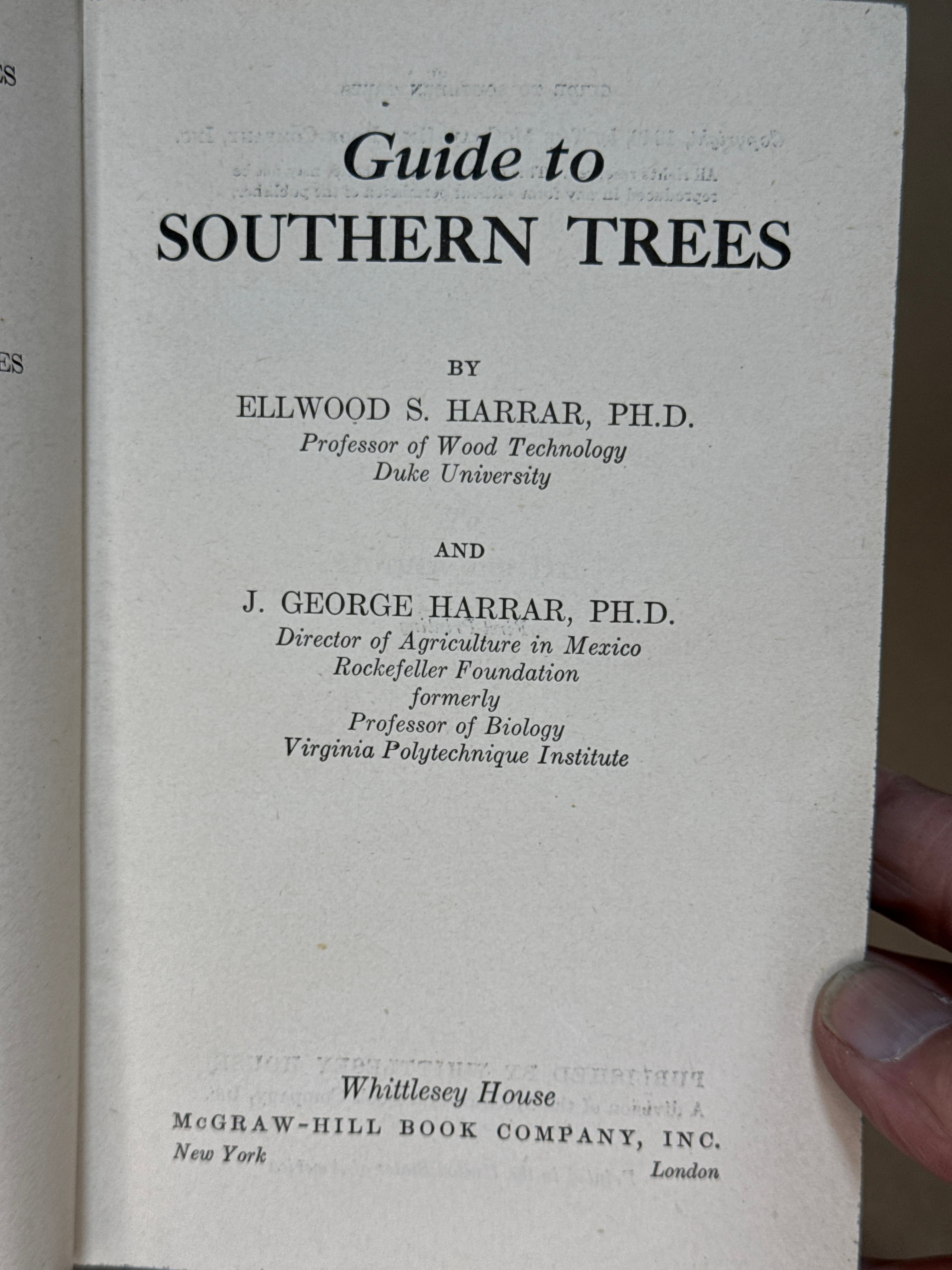 Guide to Southern Trees by Ellwood S. Harrar and J. George Harrar - title page