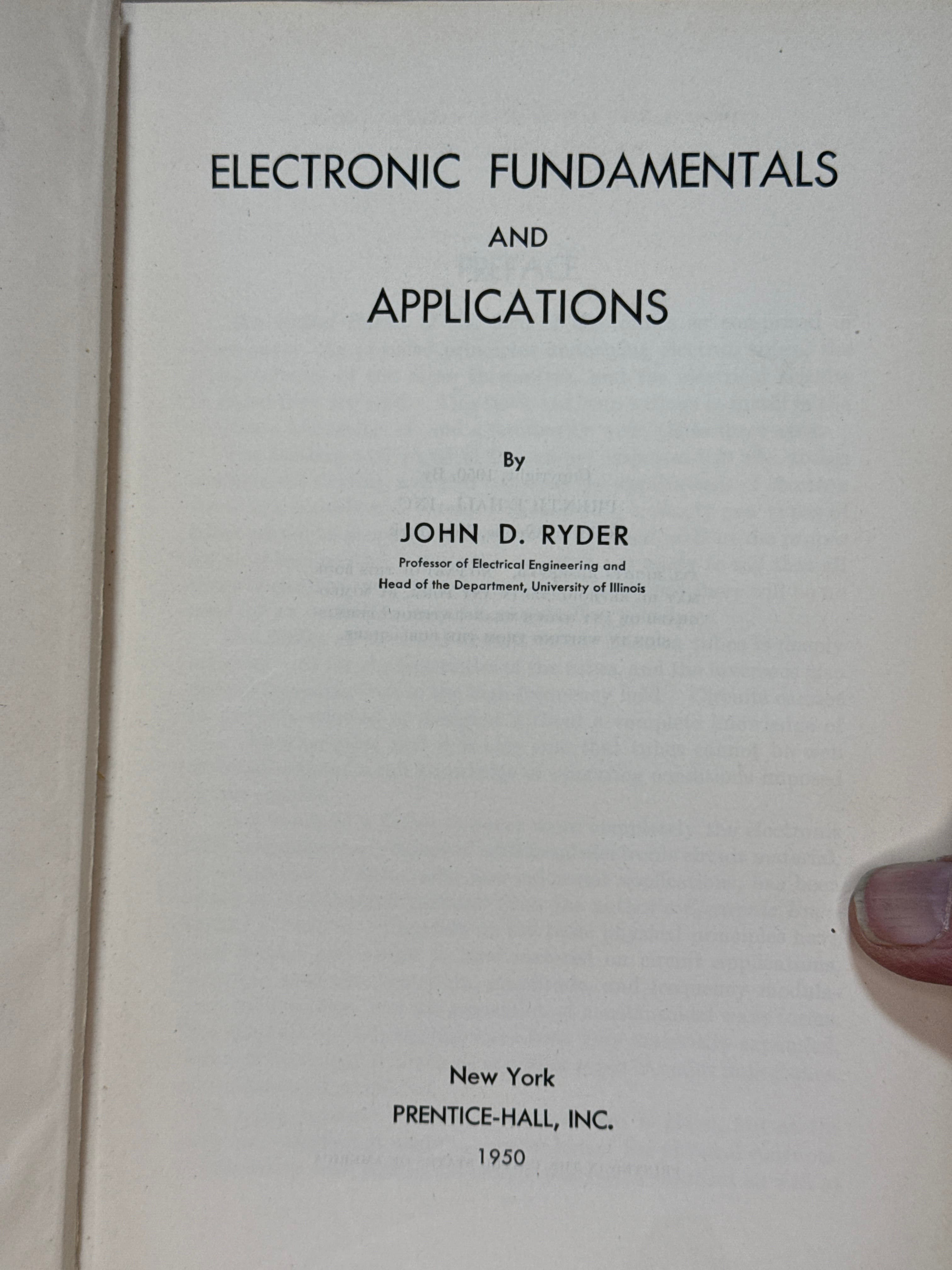 Electronic Fundamentals and Applications [Hardcover] John D. Ryder 1950 by John D. Ryder - title page