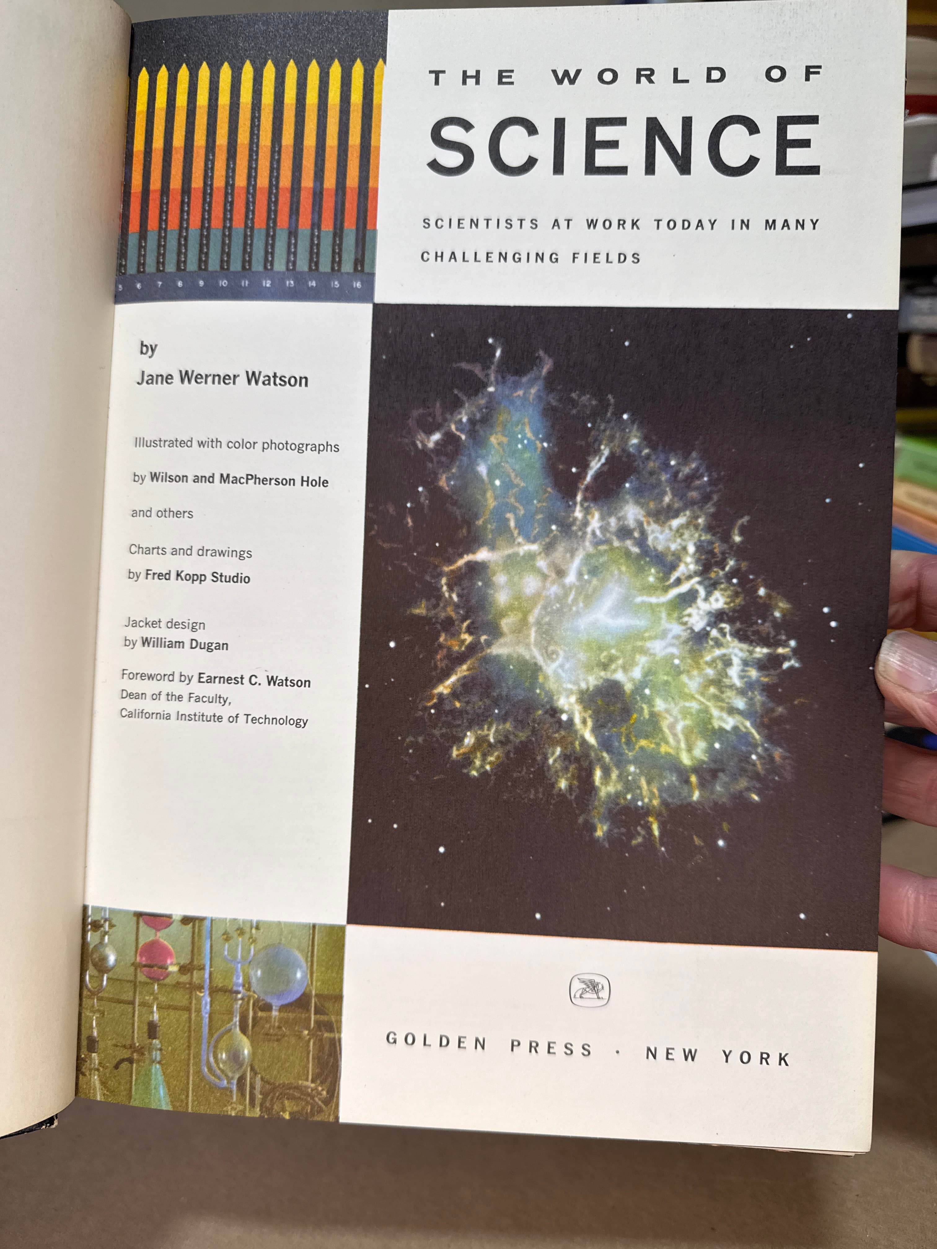 The World of Science [Hardcover] 1958 Golden Book Edition by Jane Werner Watson - title page