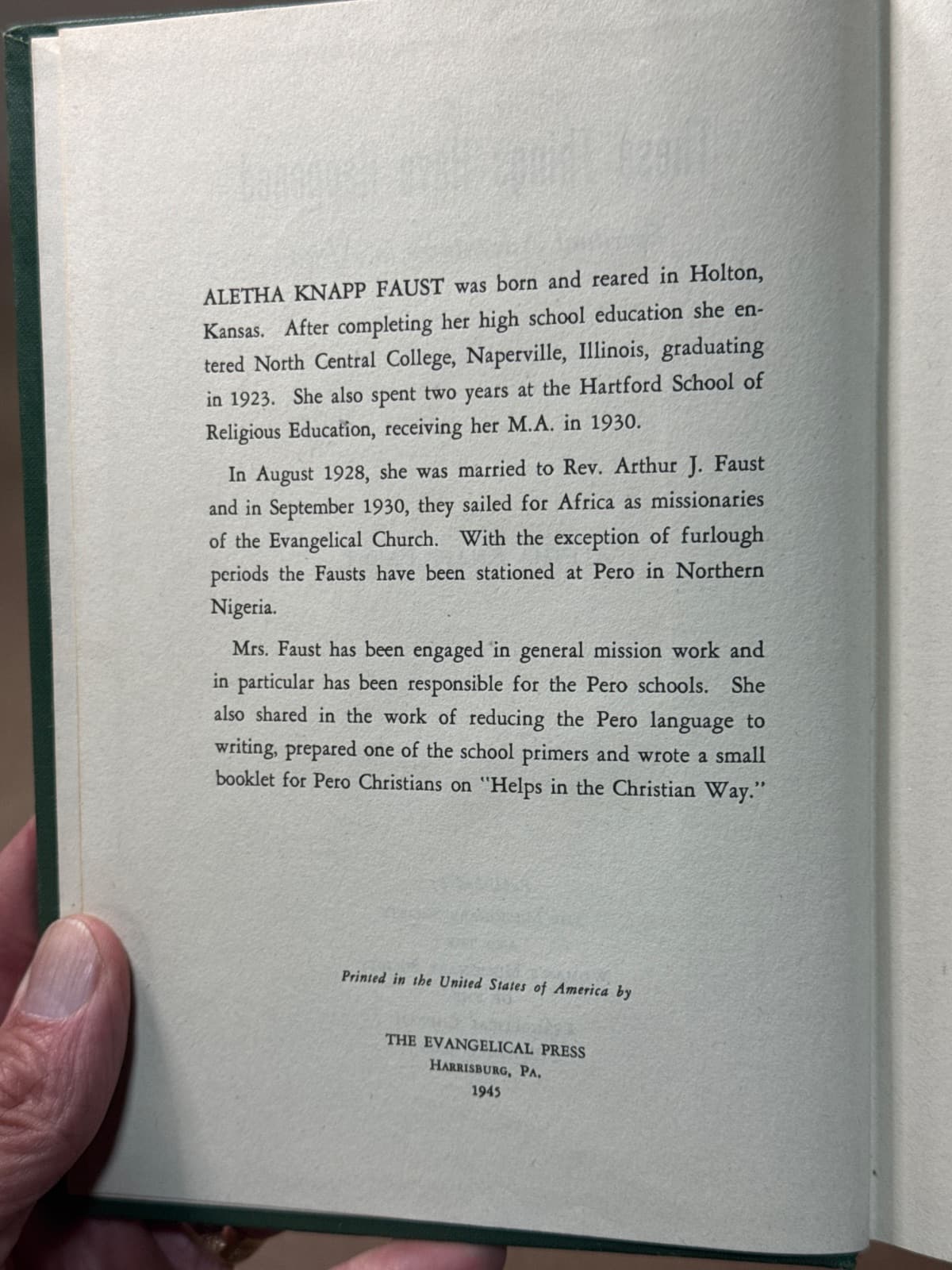 These Things Have Happened by Aletha Knapp Faust - copyright page showing 1945 details