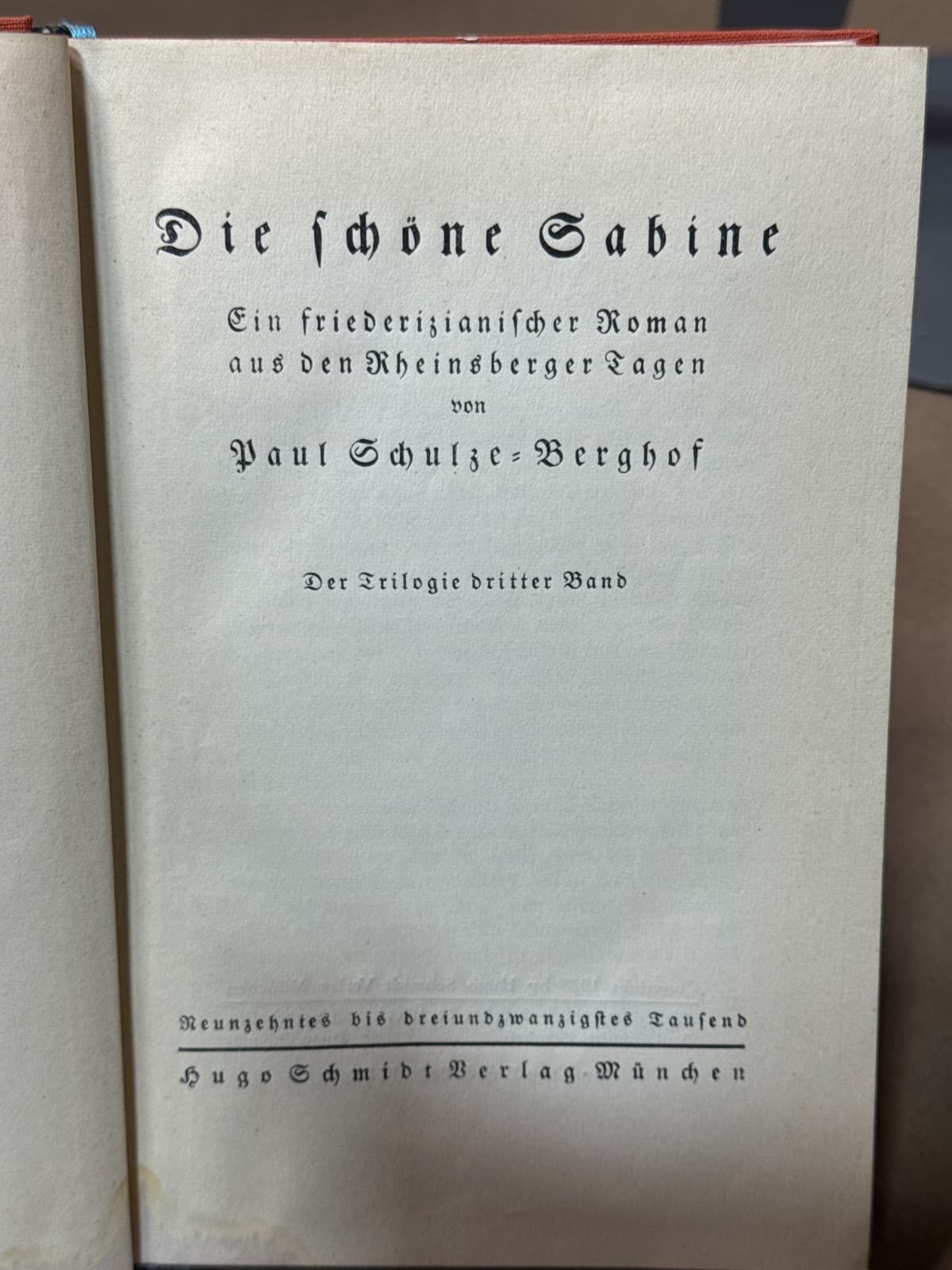 Die schöne Sabine by Paul Schulze-Berghof - title page
