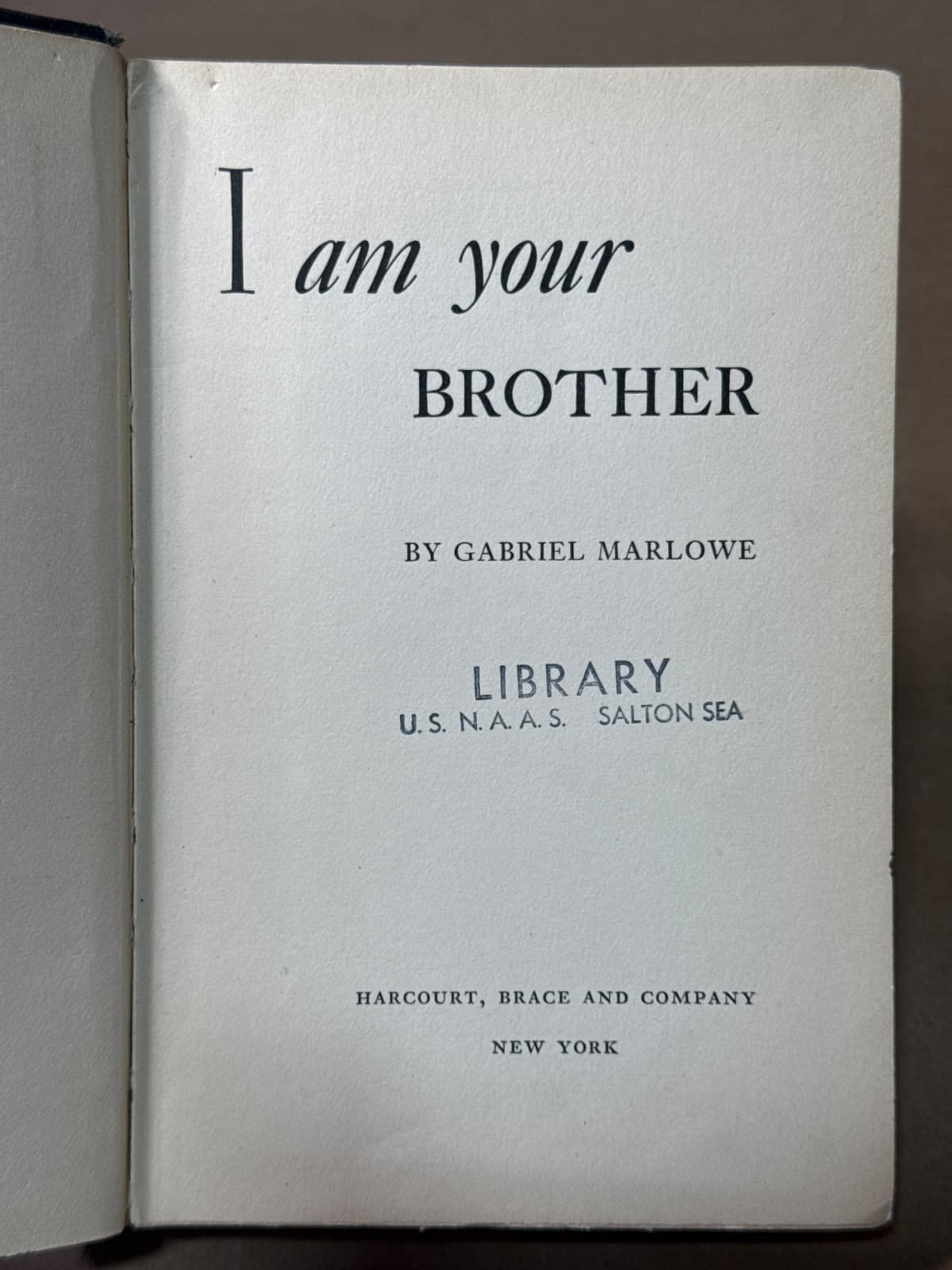 I Am Your Brother by Gabriel Marlowe - title page
