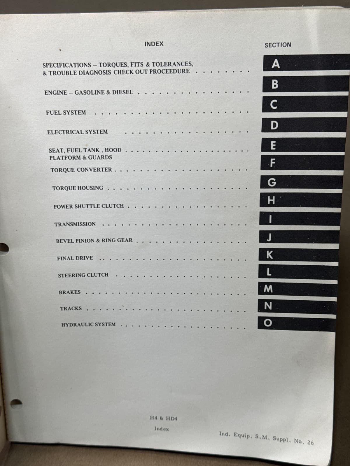 Service Manual H4 and HD4 Crawler Tractor - title page
