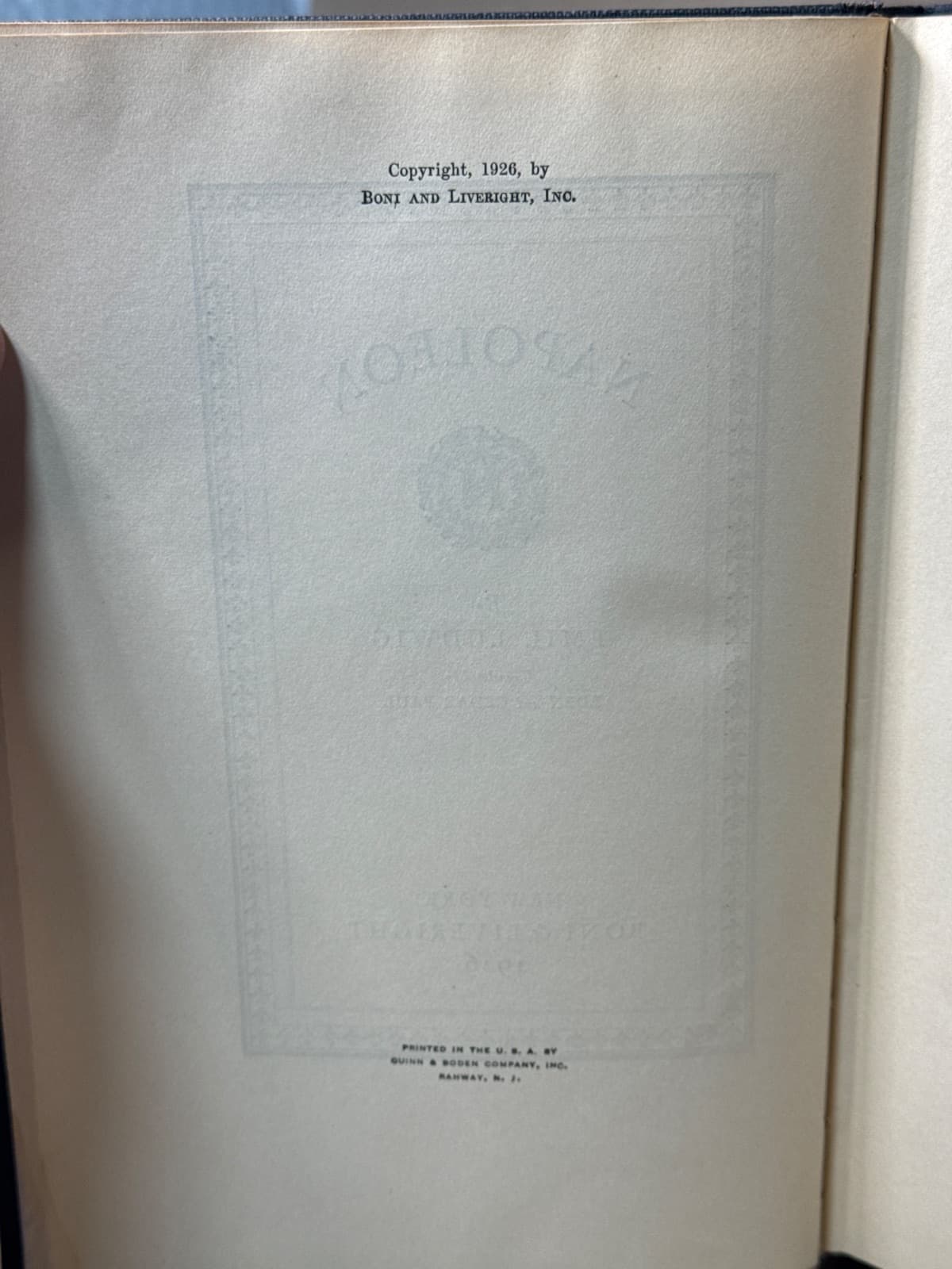 Napoleon by Emil Ludwig - copyright page showing 1926 details