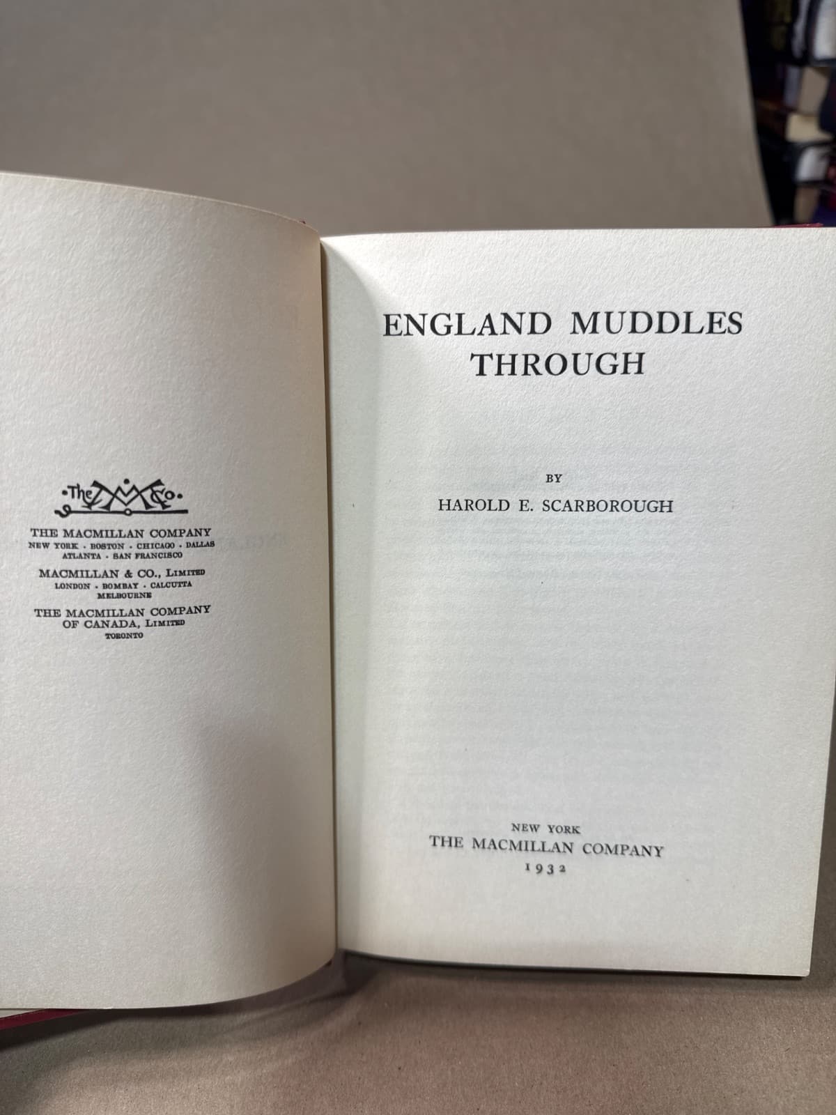 England Muddles Through by Harold E. Scarborough - title page