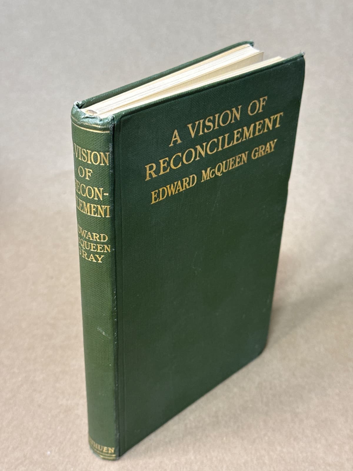 A Vision of Reconcilement and Other Verses by Edward McQueen Gray - quarter view showing binding condition