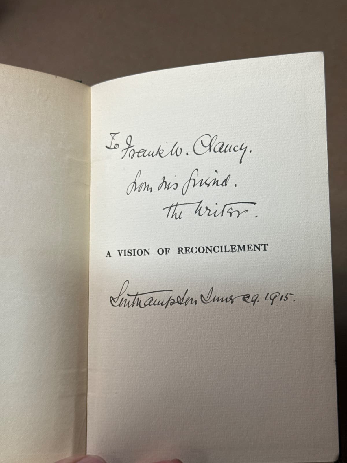 A Vision of Reconcilement and Other Verses by Edward McQueen Gray - additional view