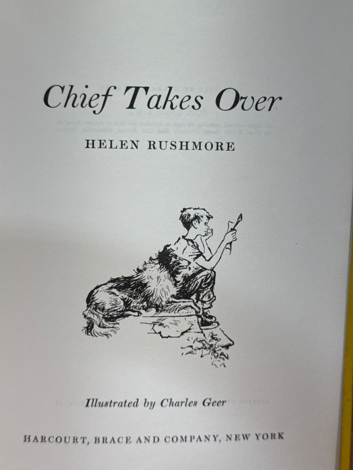 Chief Takes Over by Helen Rushmore - title page