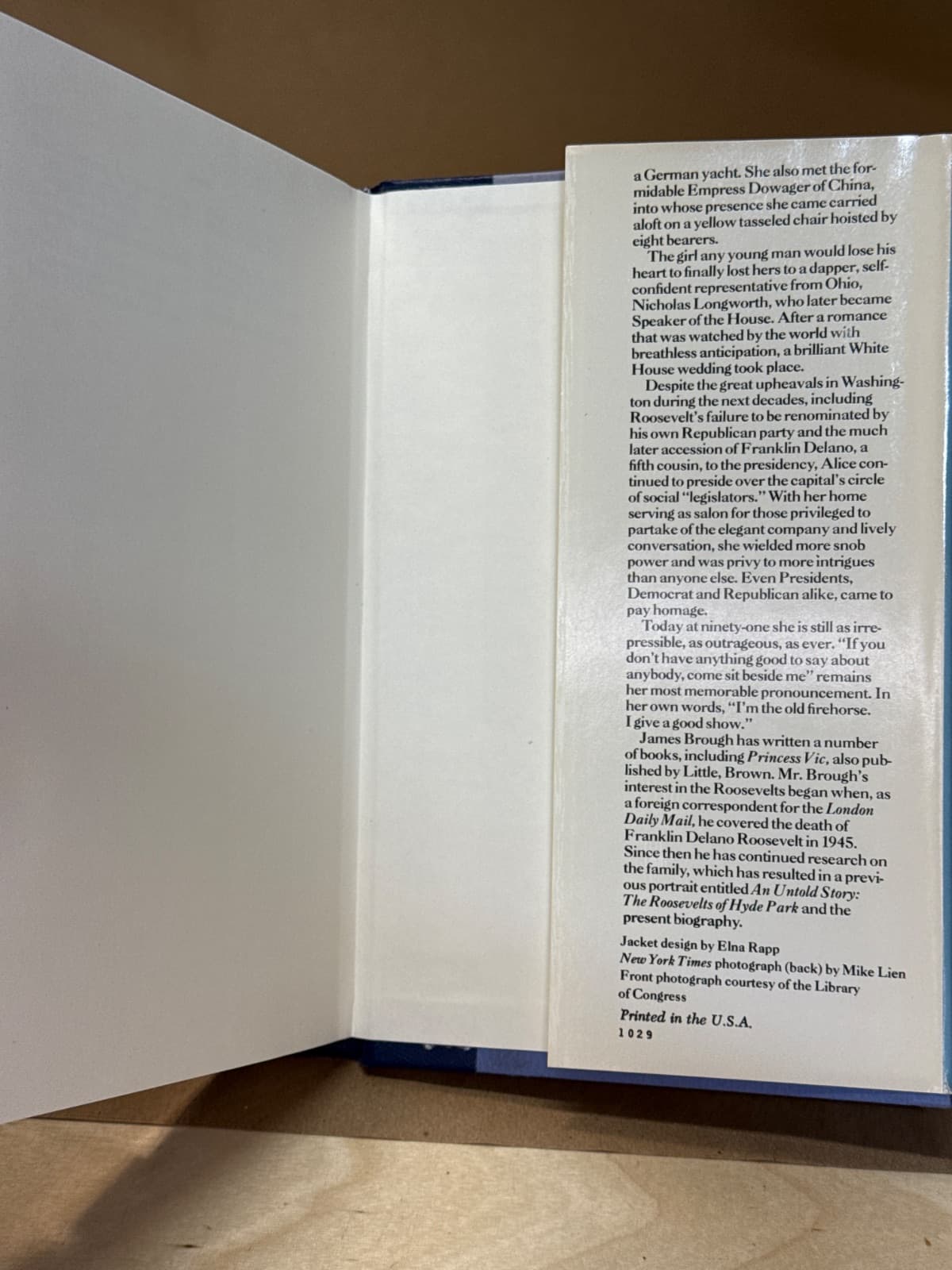 Princess Alice: A Biography of Alice Roosevelt Longworth by James Brough - additional view