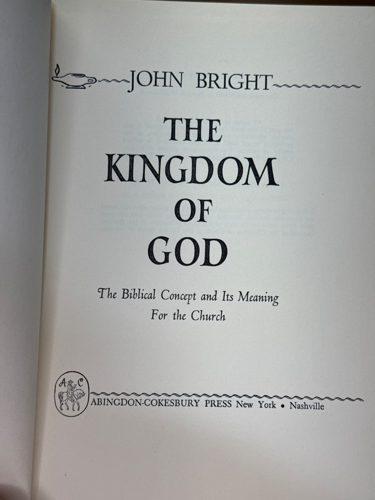 The Kingdom of God by John Bright - title page