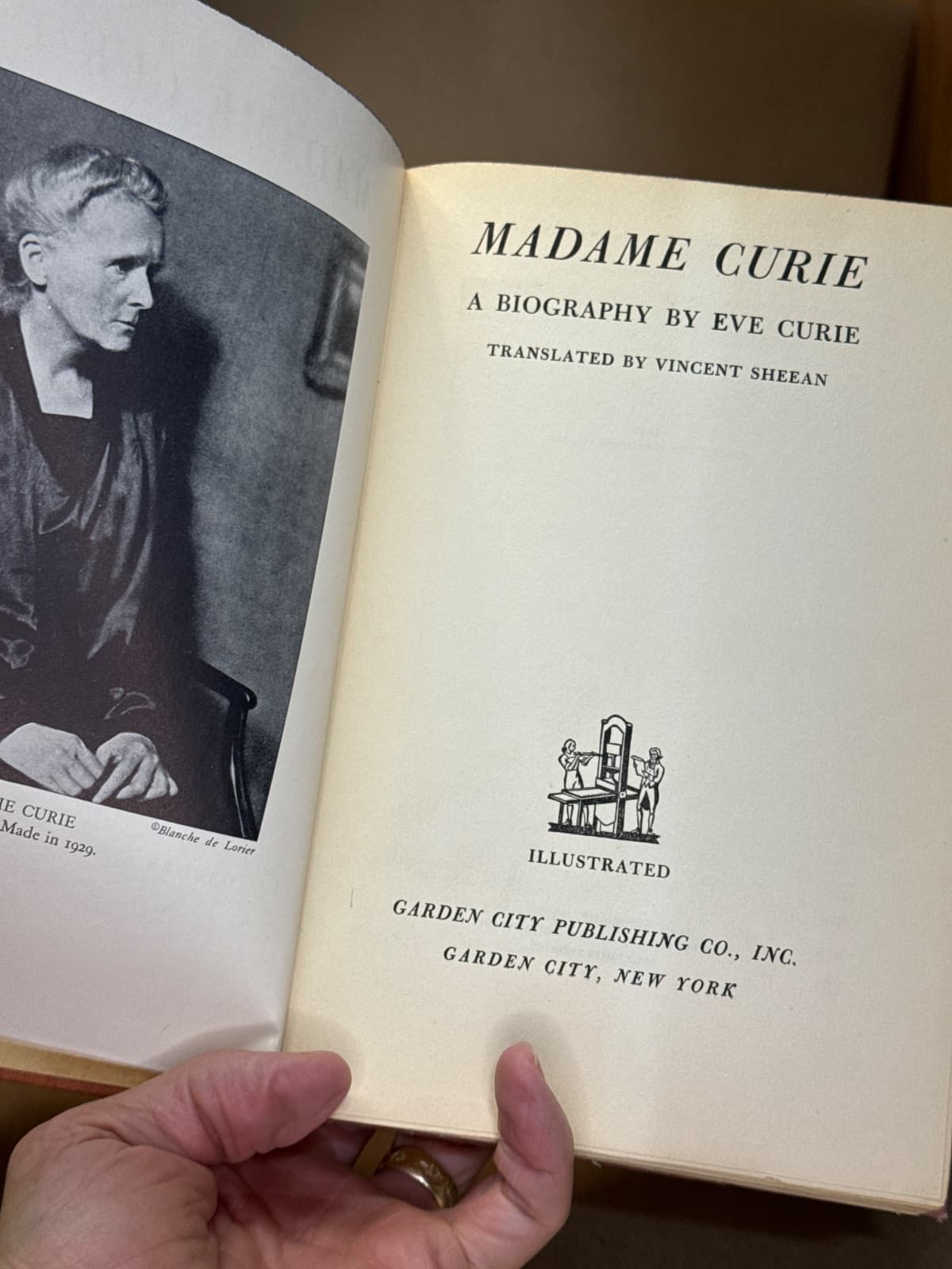 Madame Curie by Eve Curie - title page