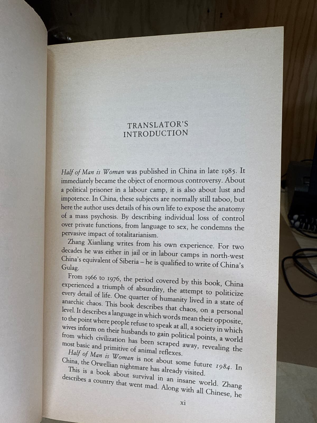 Half of Man is Woman by Zhang Xianliang - copyright page showing 1988 details