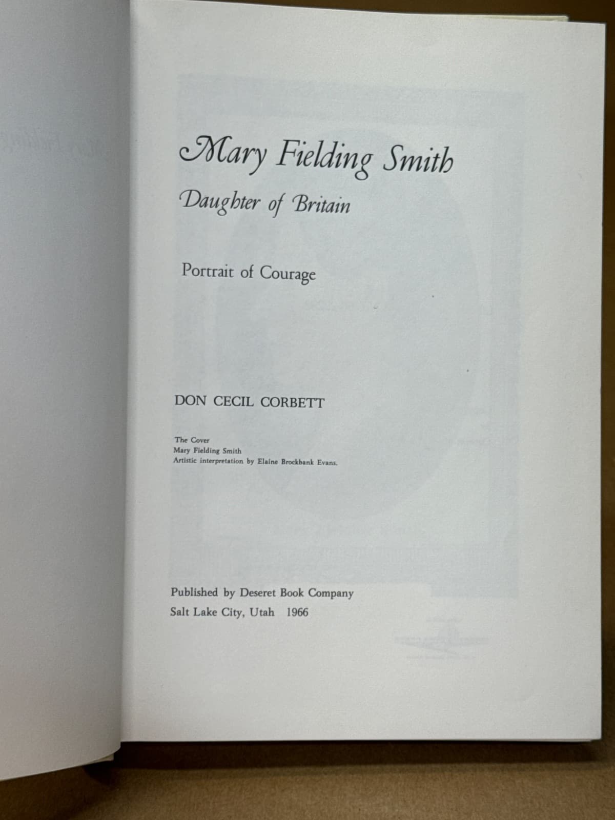 Mary Fielding Smith: Daughter of Britain by Don Cecil Corbett - title page