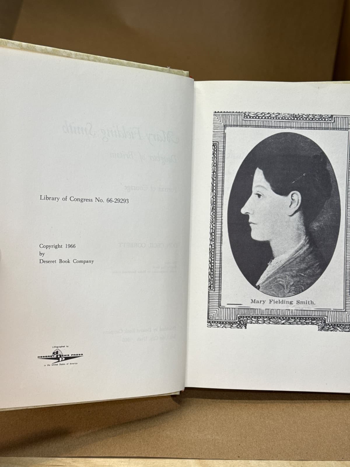 Mary Fielding Smith: Daughter of Britain by Don Cecil Corbett - copyright page showing 1966 details
