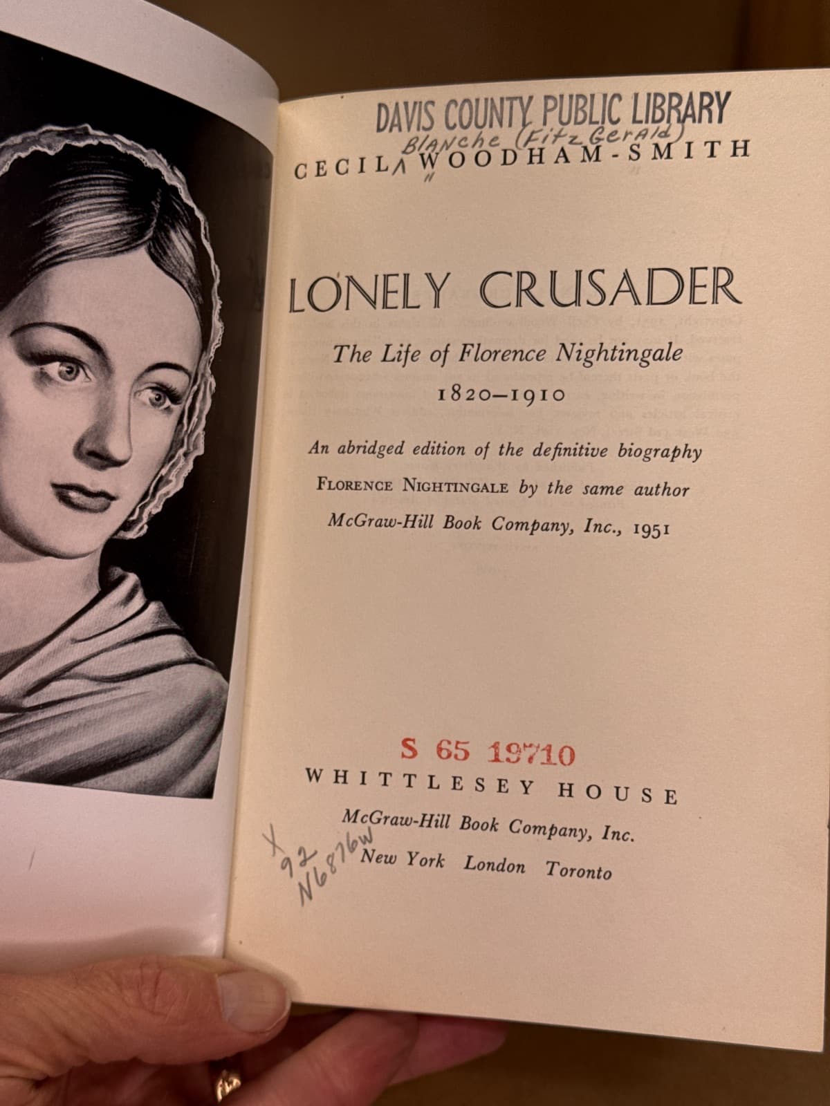 Lonely Crusader: The Life of Florence Nightingale by Cecil Woodham-Smith - title page