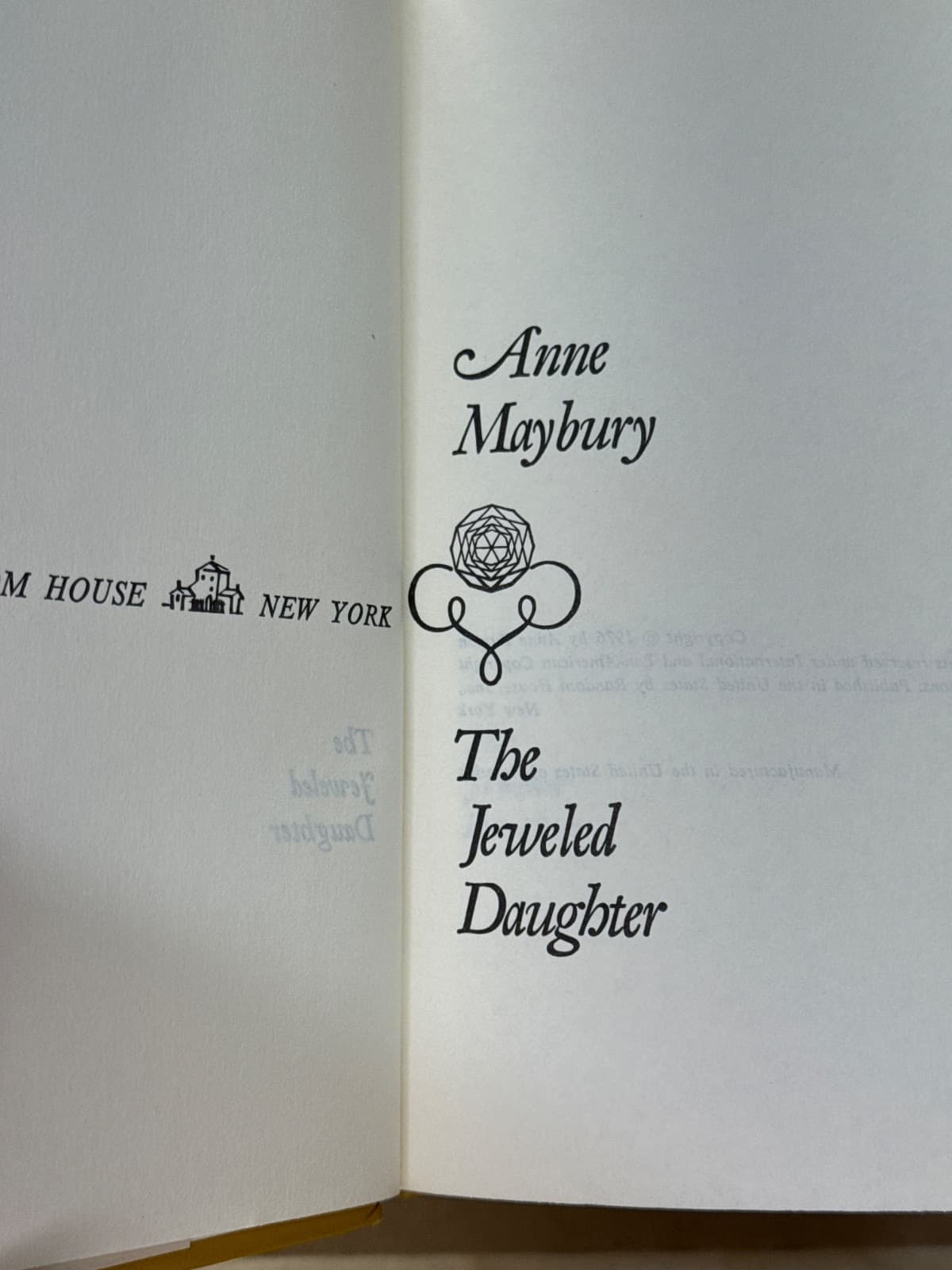 The Jeweled Daughter by Anne Maybury - title page