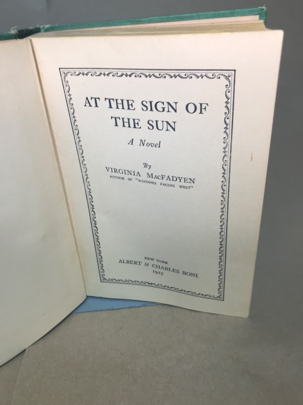 At the Sign of the Sun by Virginia MacFadyen - title page