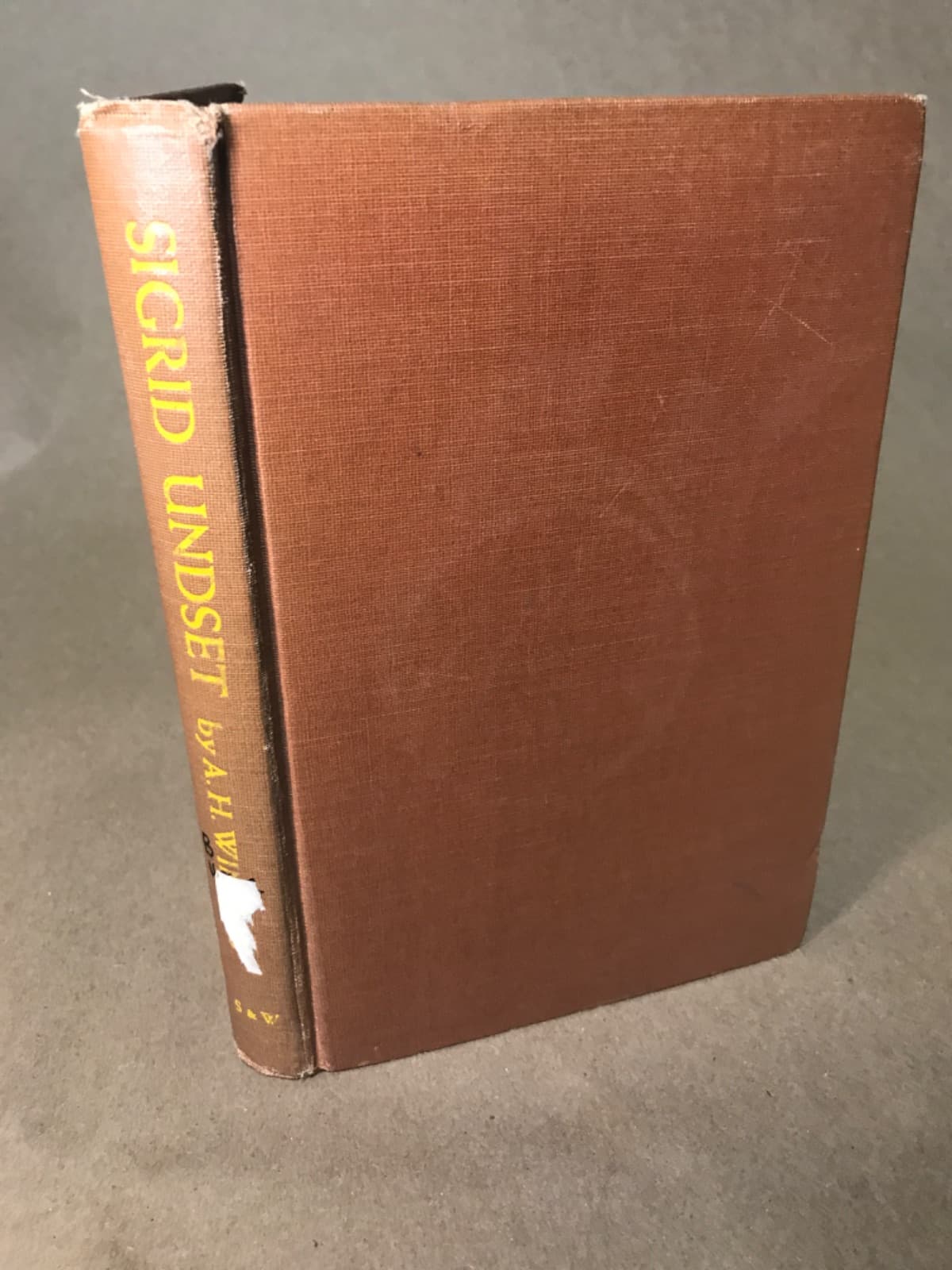 Sigrid Undset: A Study in Christian Realism by A. H. Winsnes - quarter view showing binding condition
