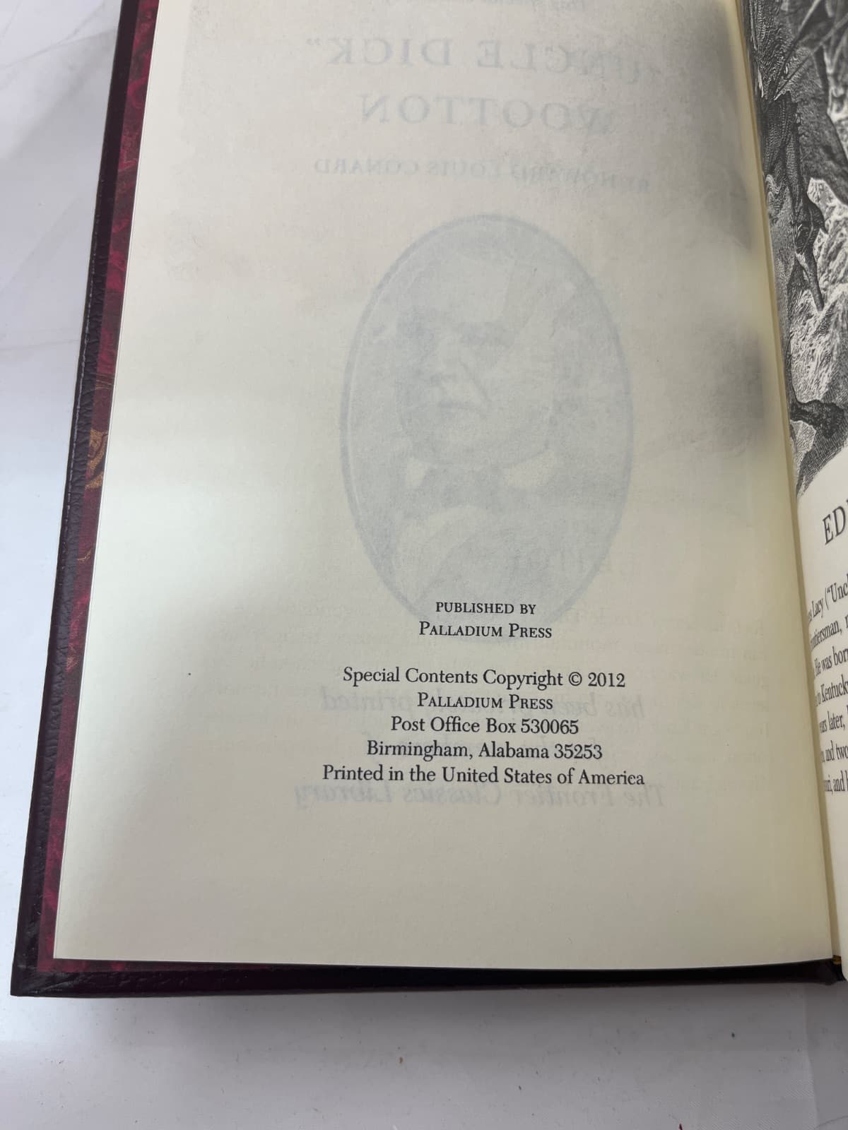 "Uncle Dick" Wootton - Howard Louis Conrad - Frontier Classics  by Howard Louis Conard - copyright page showing publication details