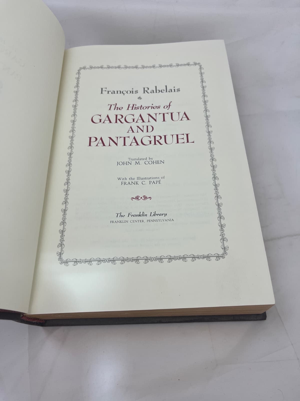 The Histories of Gargantua and Pantagruel - Franklin Library(1982) by François Rabelais - title page