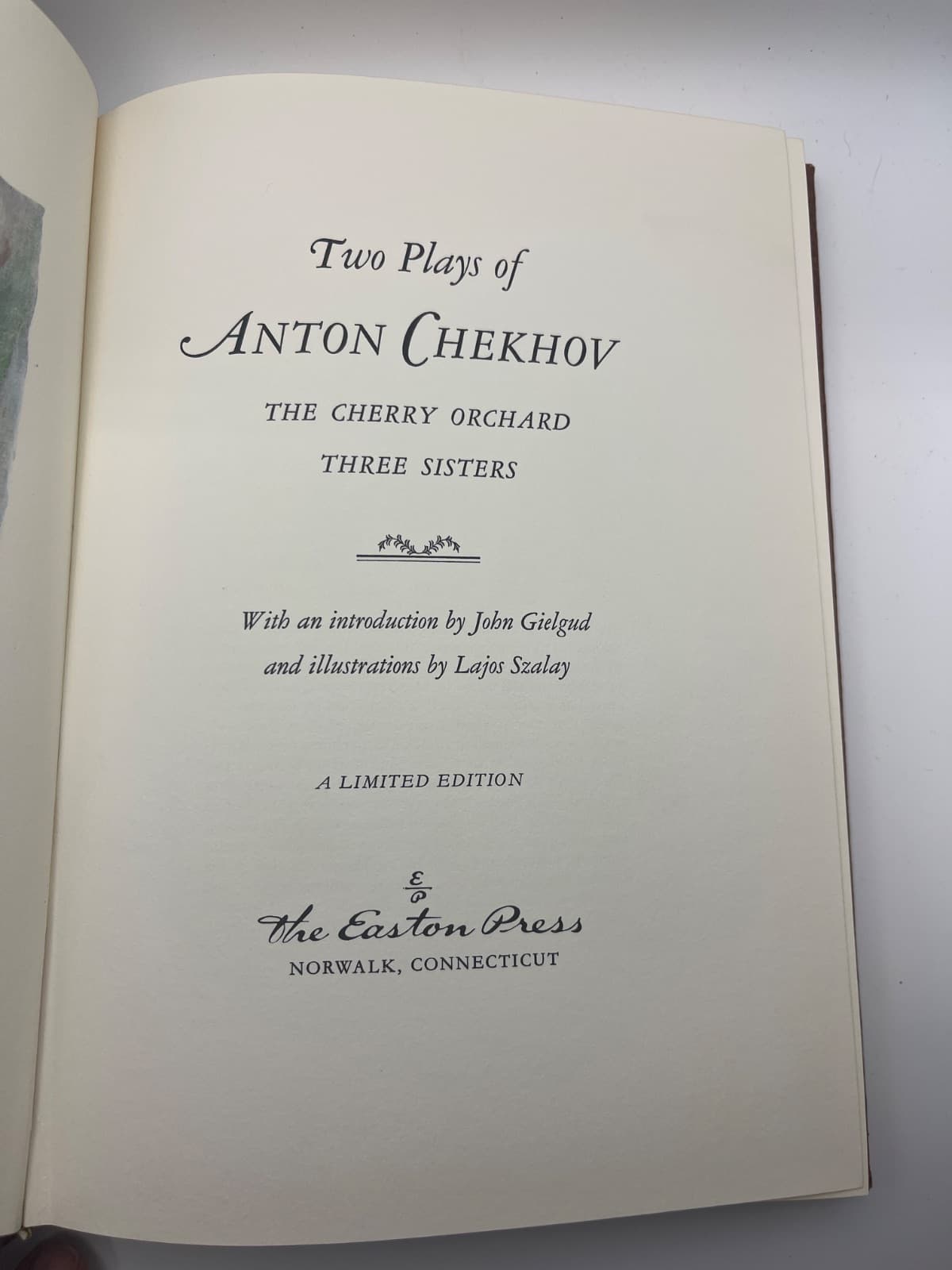 Two Plays of Anton Chekhov: The Cherry Orchard, Three Sisters - Easton Press by Anton Chekhov - title page