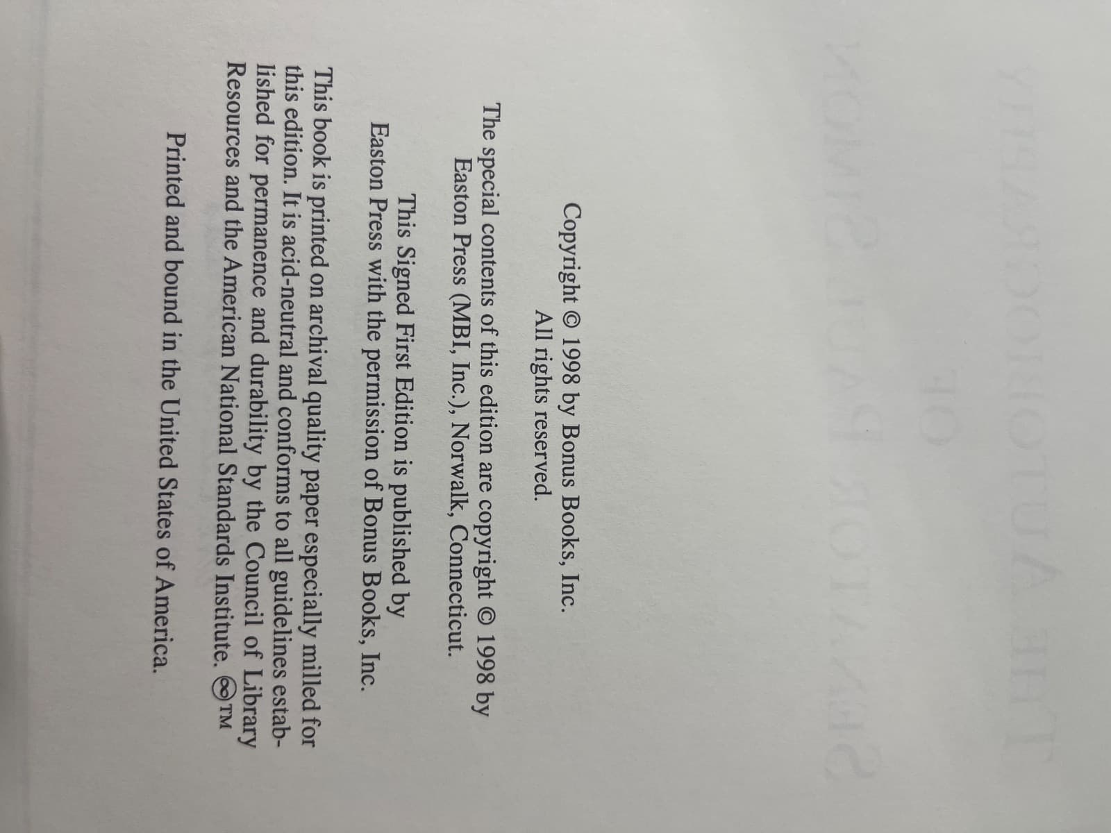 P.S. The Autobiography of Senator Paul Simon by Paul Simon - copyright page showing publication details