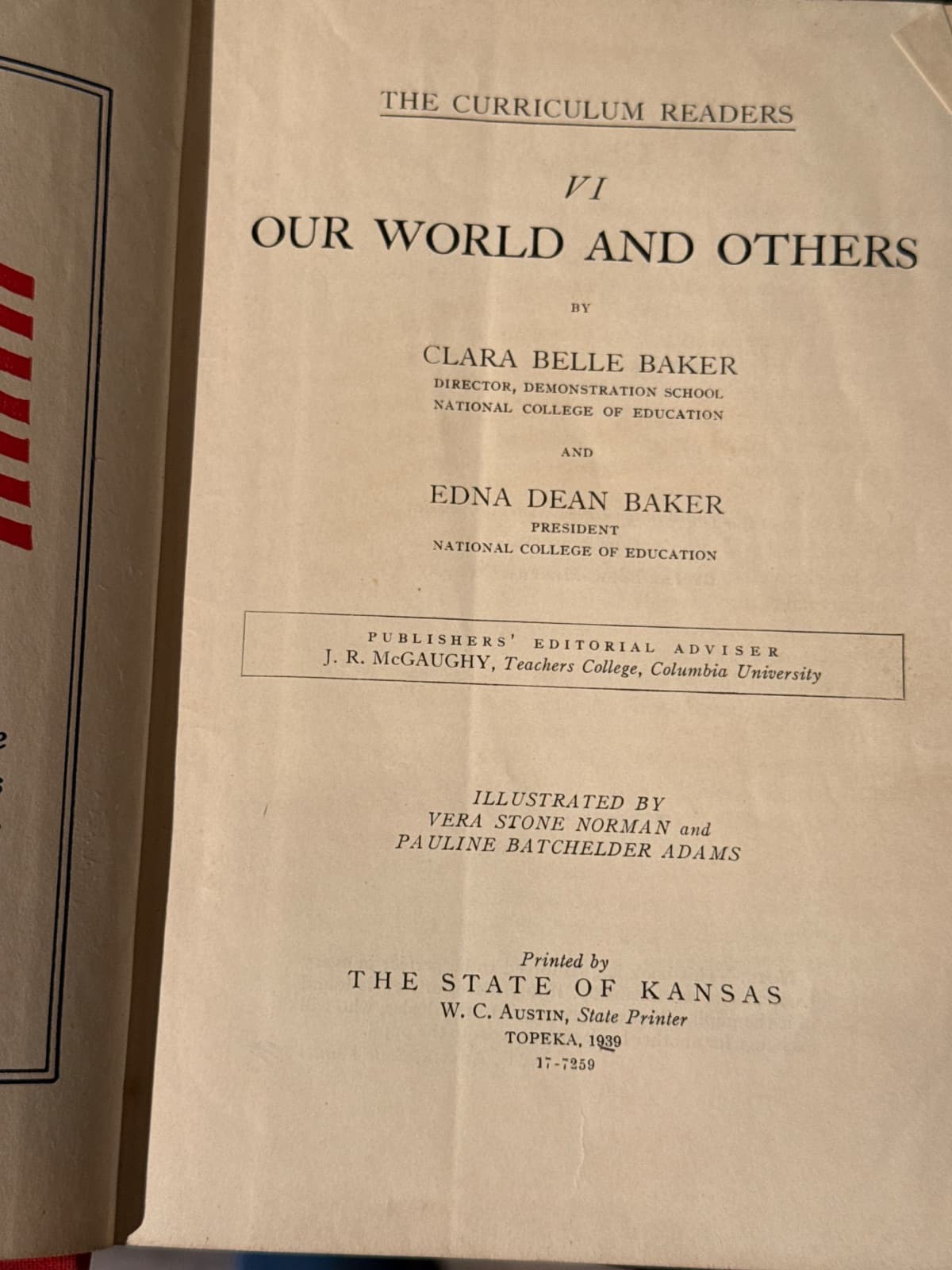 Our World and Others by Clara Belle Baker and Edna Dean Baker - title page