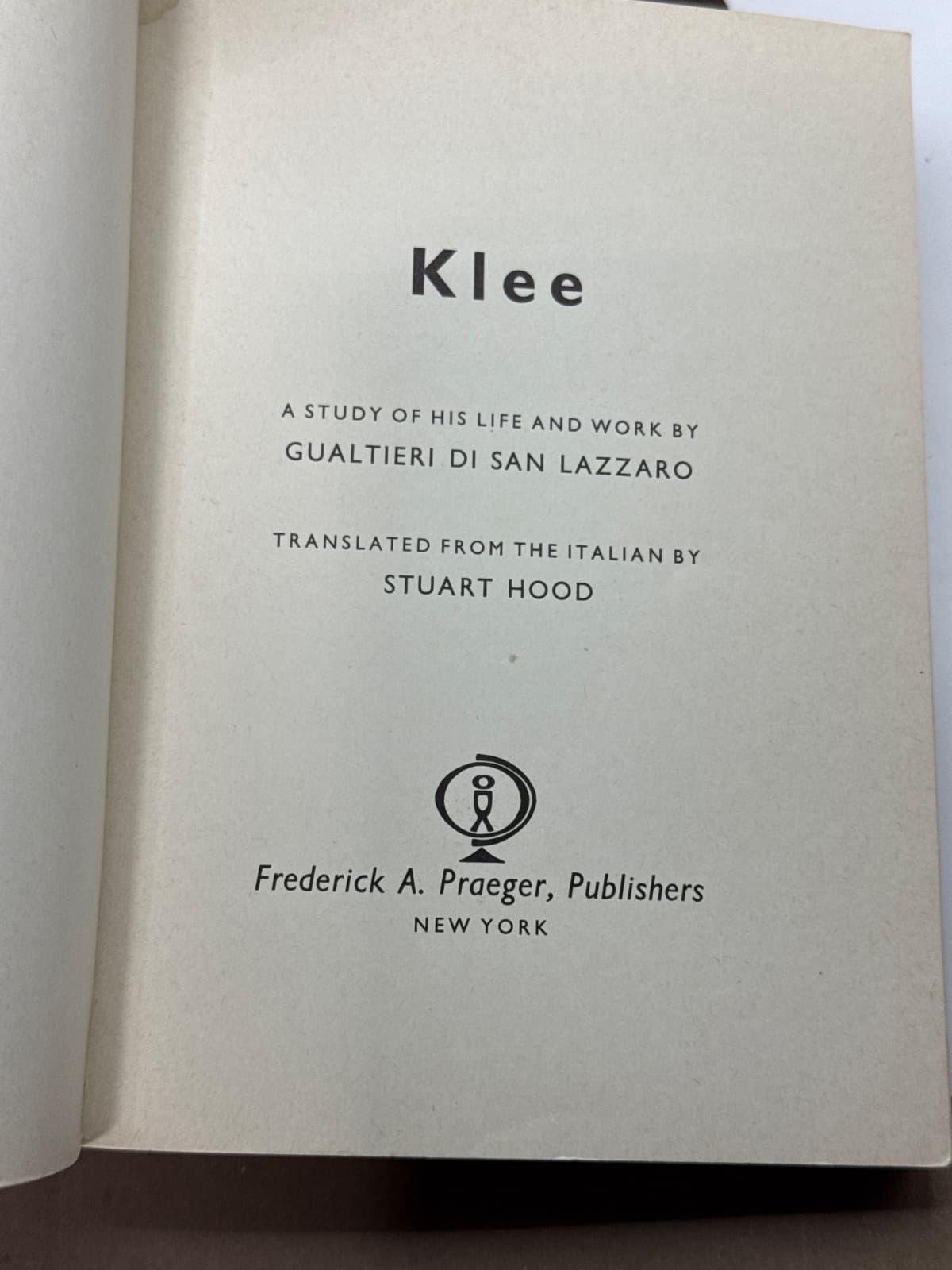 Klee by Gualtieri di San Lazzaro - title page