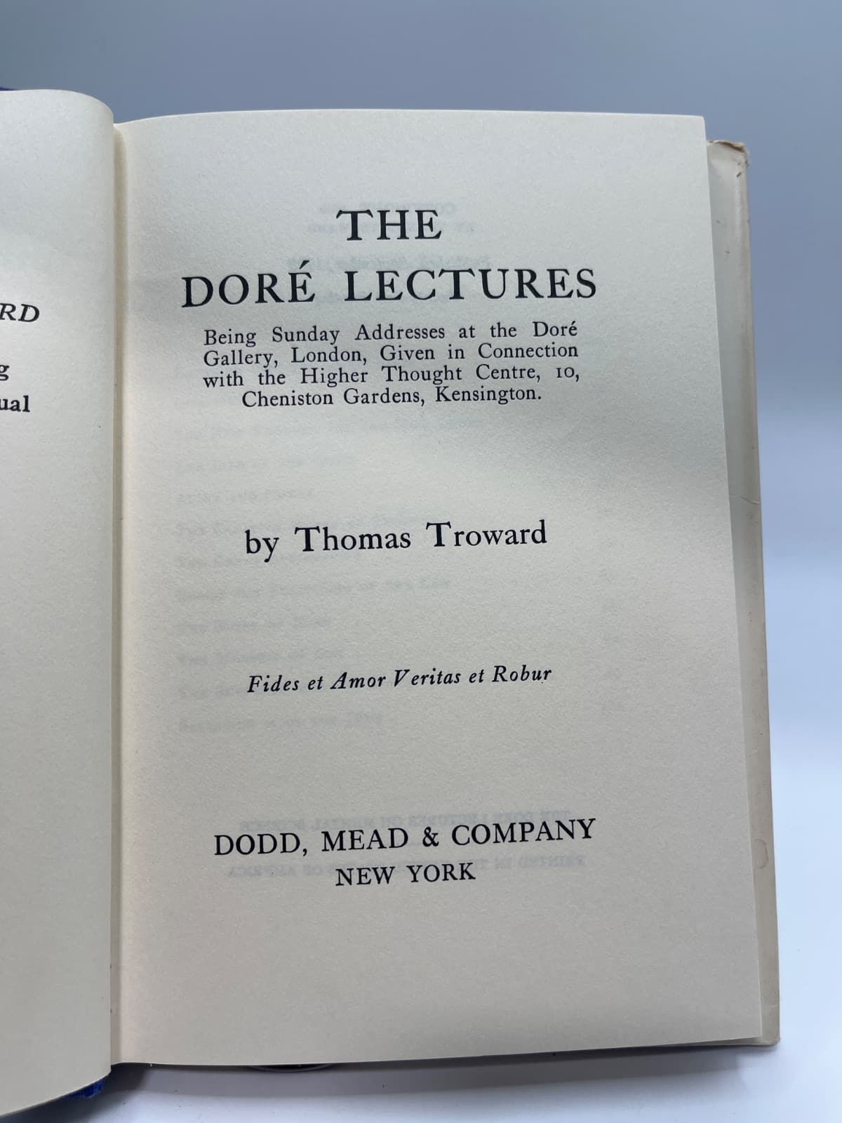 The Dore Lectures on Mental Science by Thomas Troward - title page