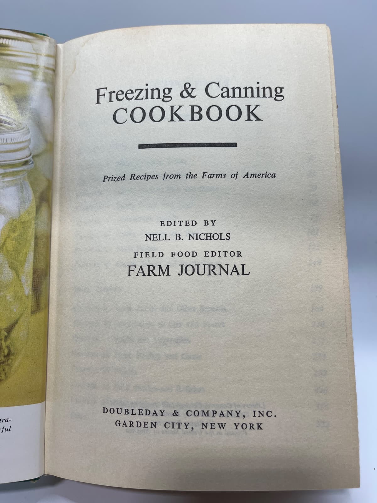 Freezing & Canning Cookbook by Edited by Nell B. Nichols - title page