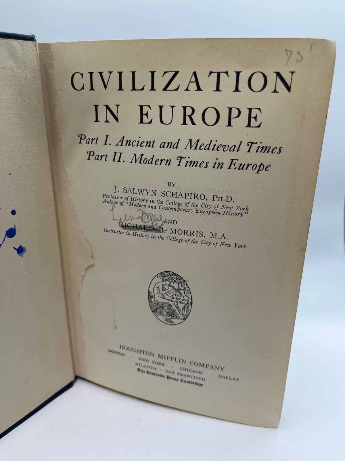 Civilization in Europe by J. Salwyn Schapiro, Richard B. Morris - title page