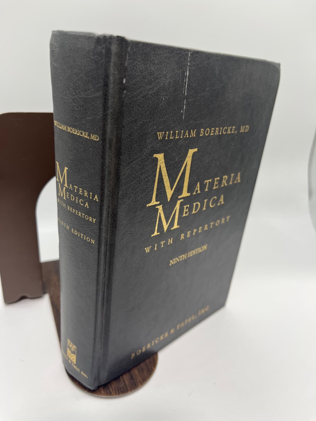 Materia Medica with Repertory by William Boericke, MD - quarter view showing binding condition