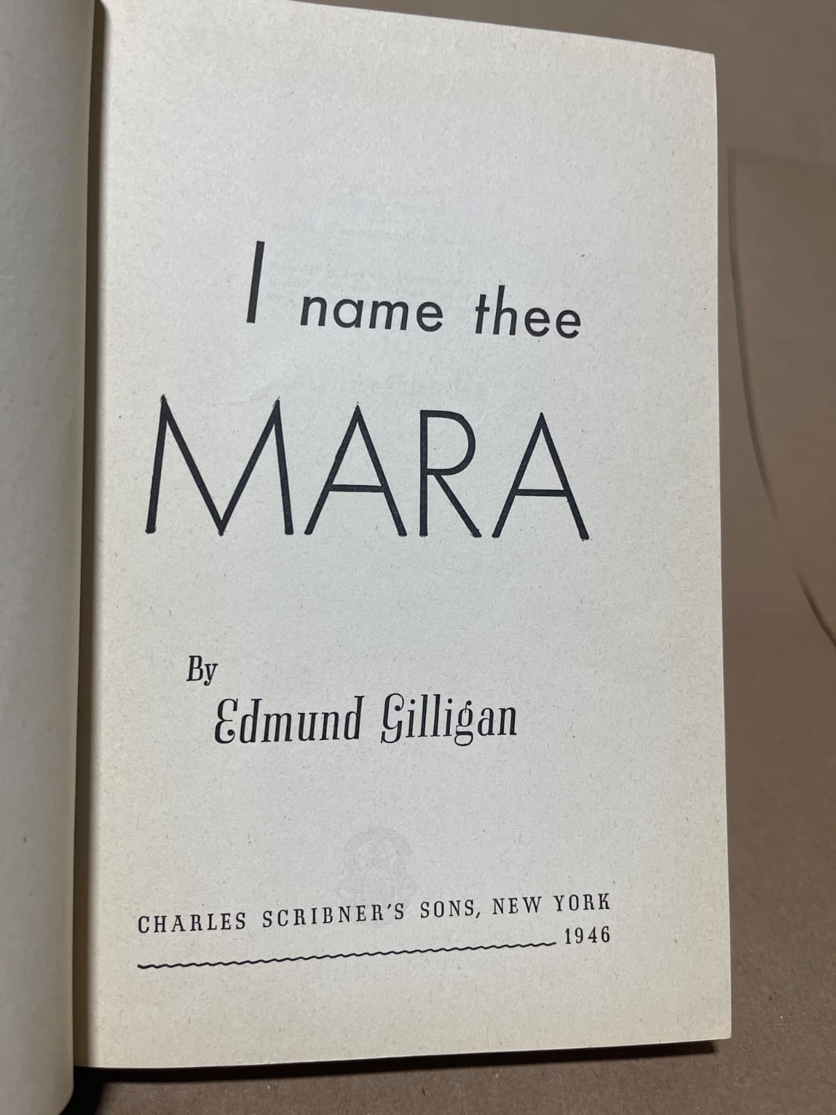 I Name Thee Mara by Edmund Gilligan - title page