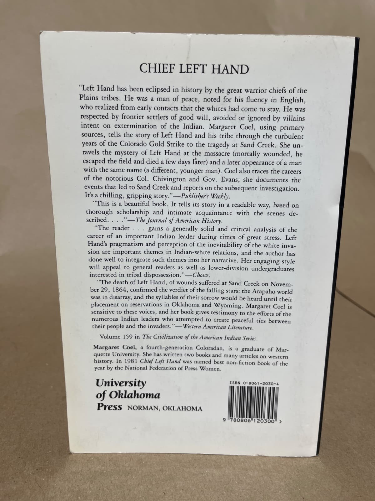Chief Left Hand: Southern Arapaho by Margaret Coel - additional view