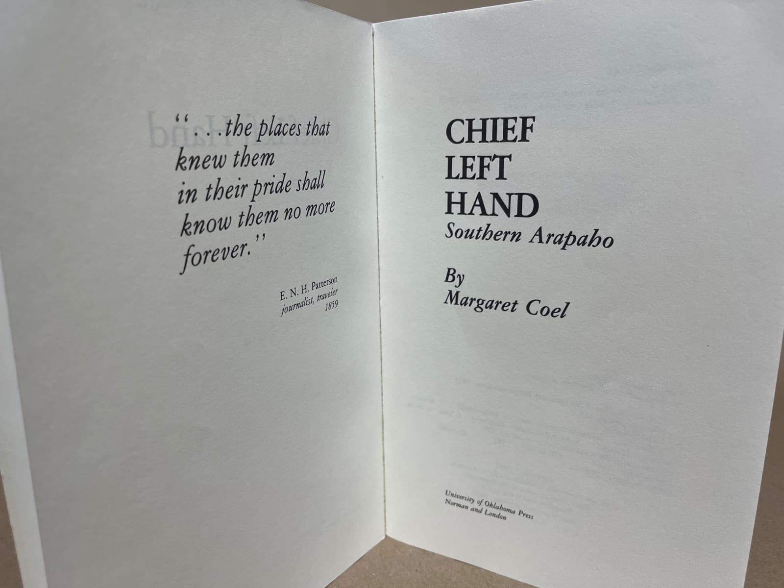 Chief Left Hand: Southern Arapaho by Margaret Coel - title page