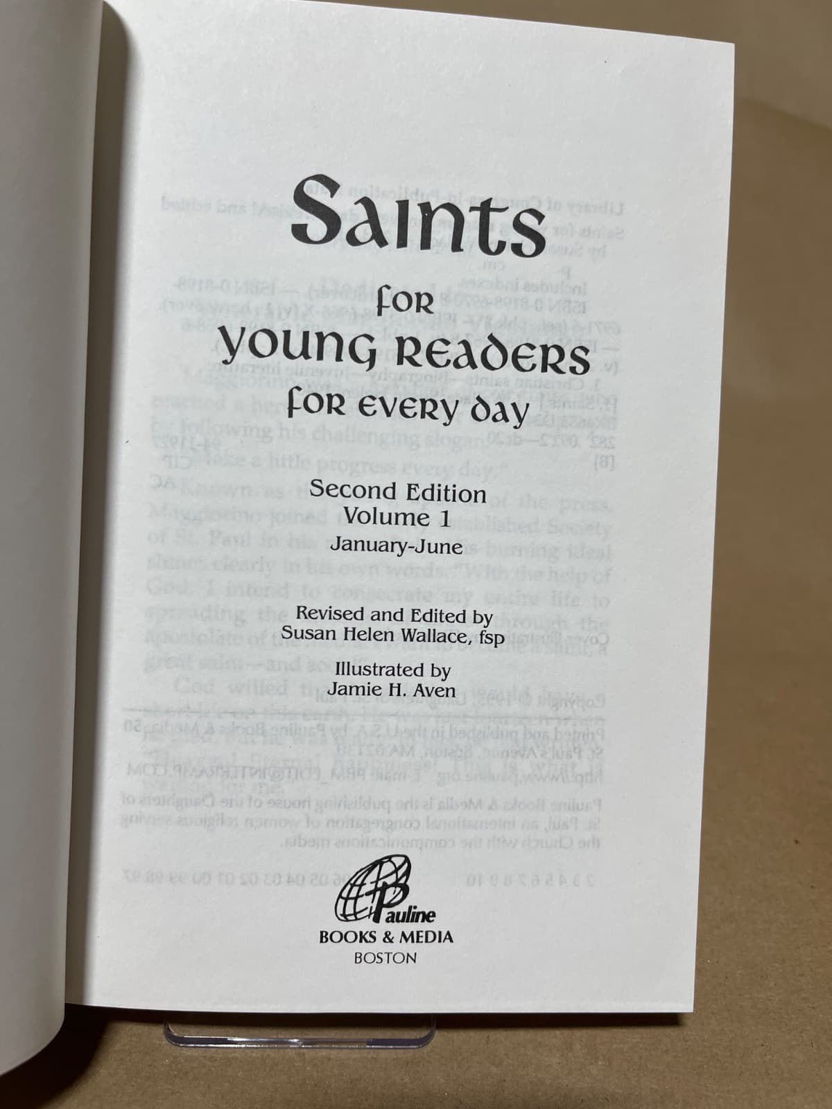 Saints for Young Readers for Every Day by Susan Helen Wallace - title page