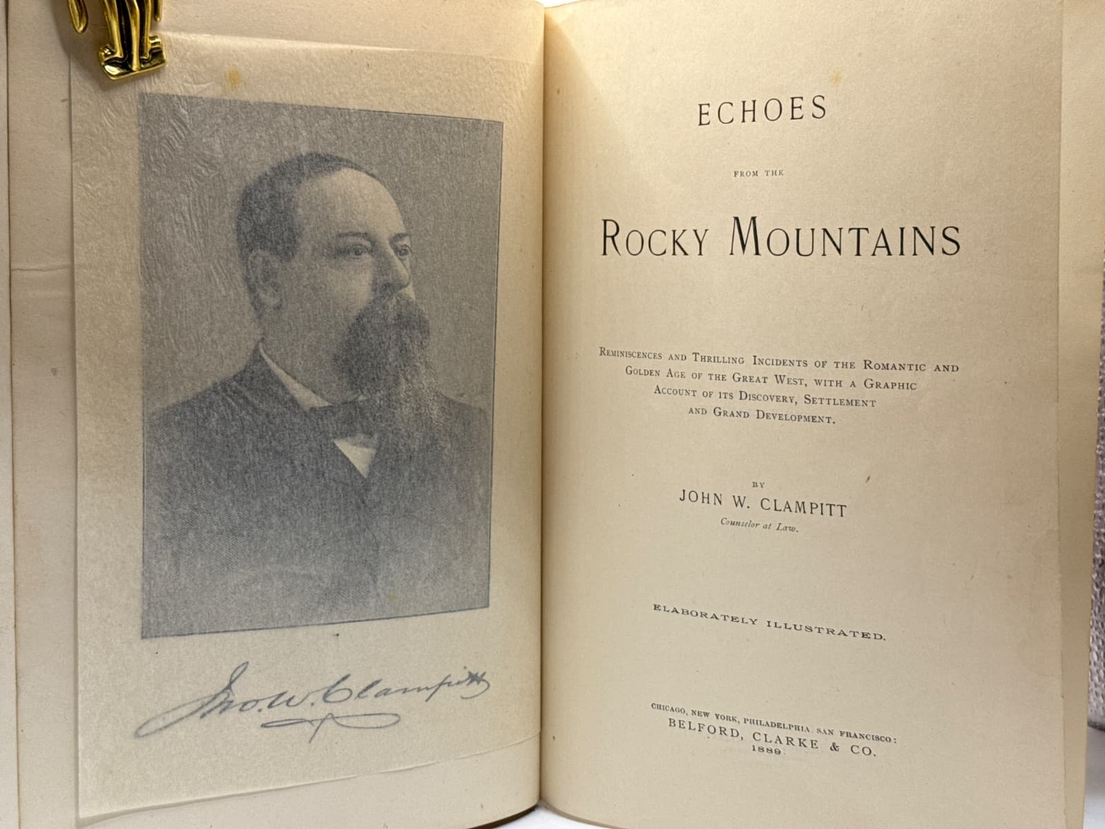 Echoes from the Rocky Mountains by John W. Clampitt - title page