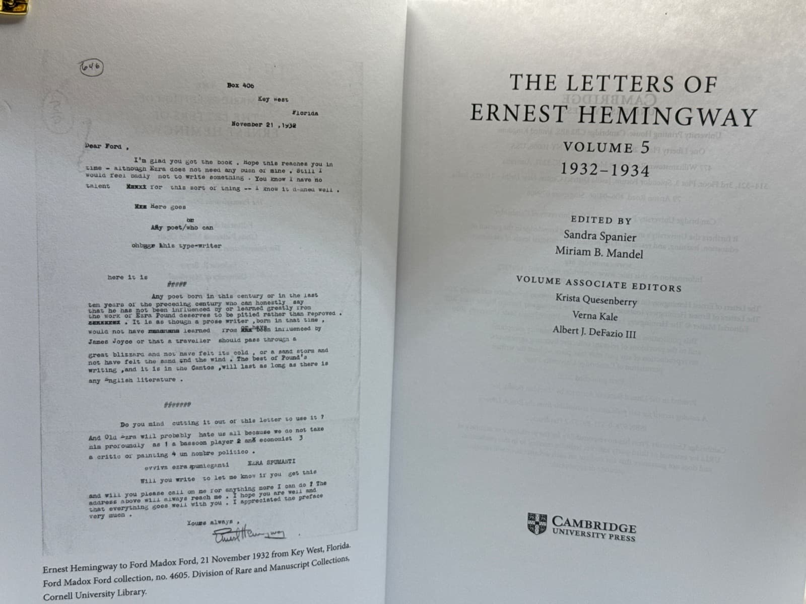 The Letters of Ernest Hemingway: Volume 5, 1932-1934 by Ernest Hemingway - title page