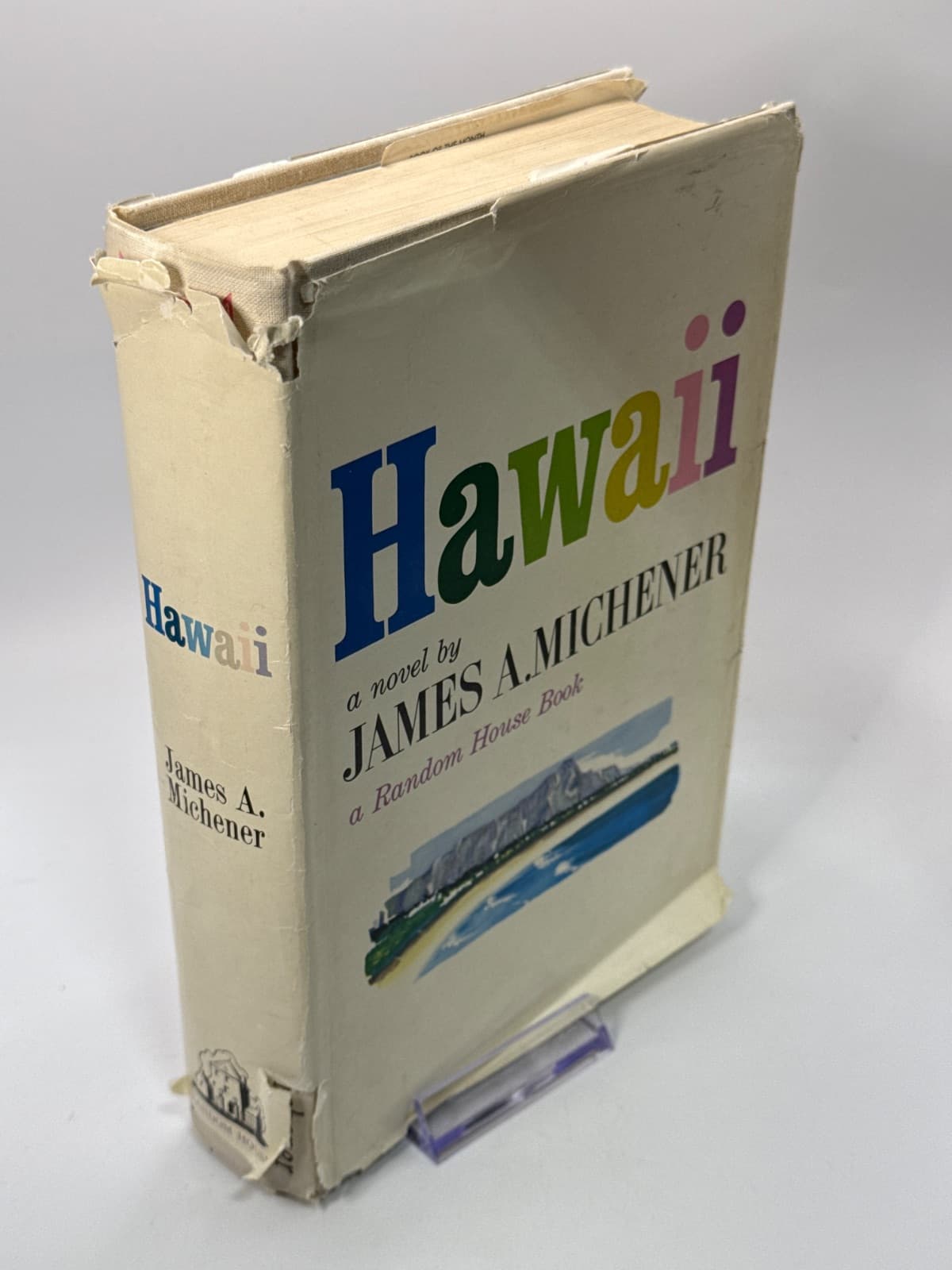 Hawaii by James A. Michener - quarter view showing binding condition