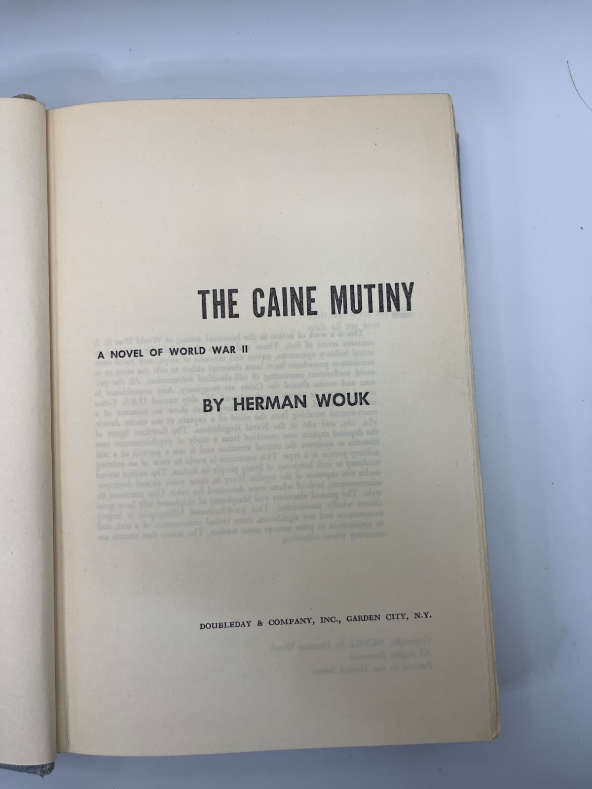 The Caine Mutiny by Herman Wouk - title page