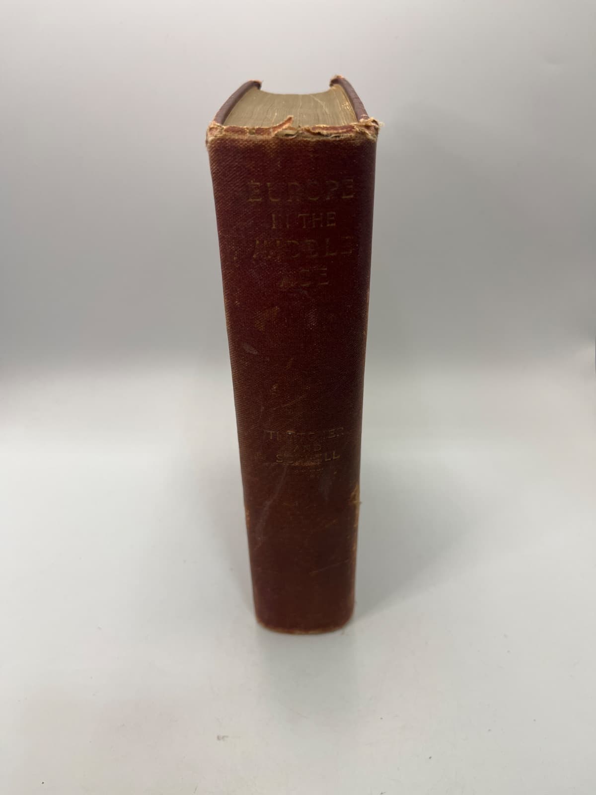 Europe in the Middle Age - Thatcher - Schwill - 1901 by Oliver J. Thatcher, Ph.D. and Ferdinand Schwill, Ph.D. - quarter view showing binding condition
