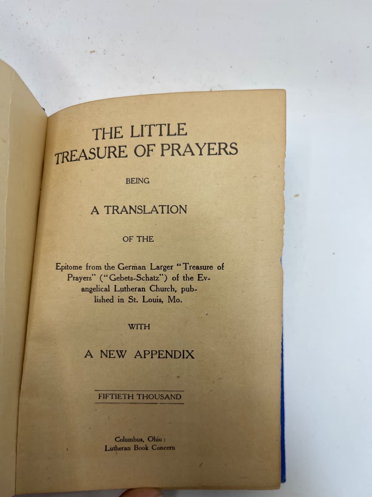 The Little Treasure of Prayers - title page