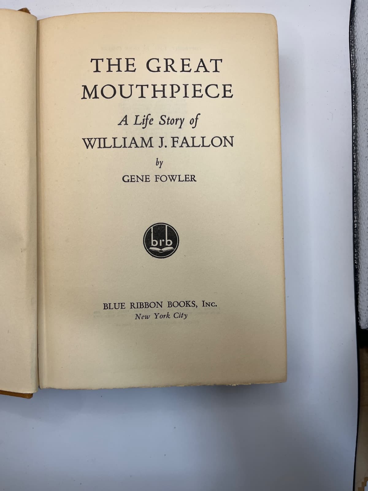 The Great Mouthpiece by Gene Fowler - title page
